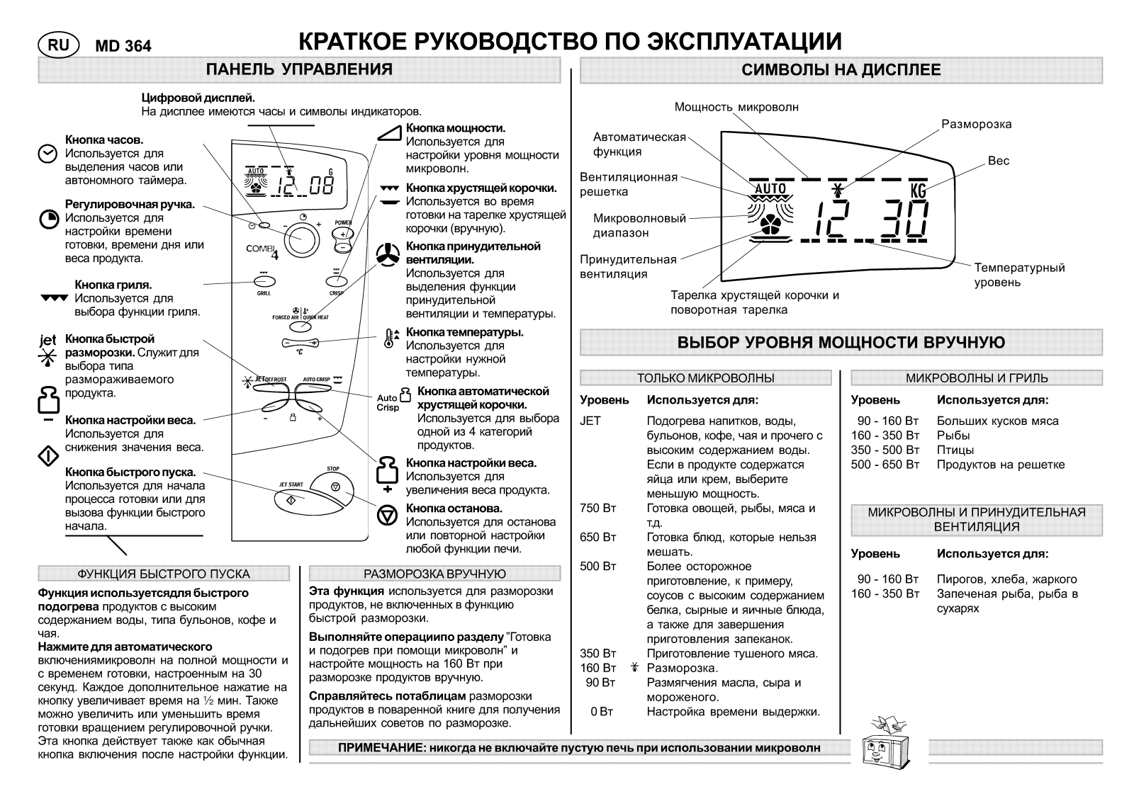 Whirlpool MD 364 User manual