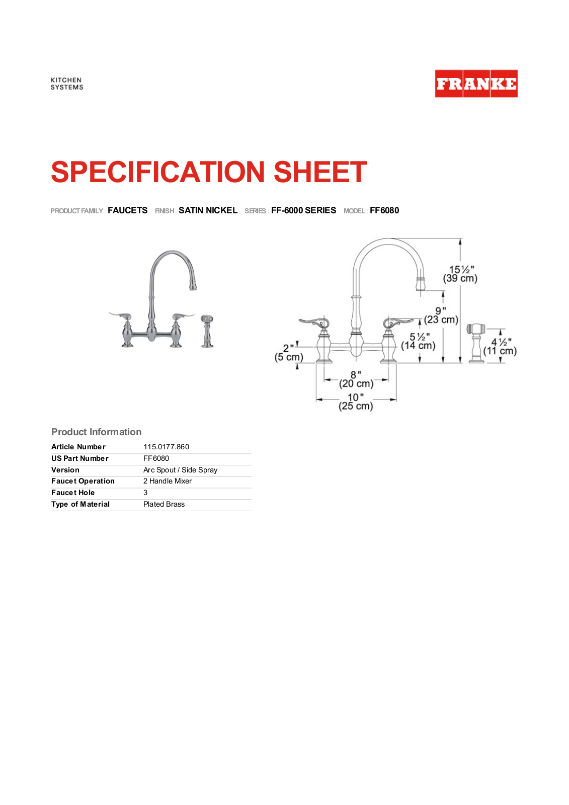 Franke Foodservice FF6080 User Manual