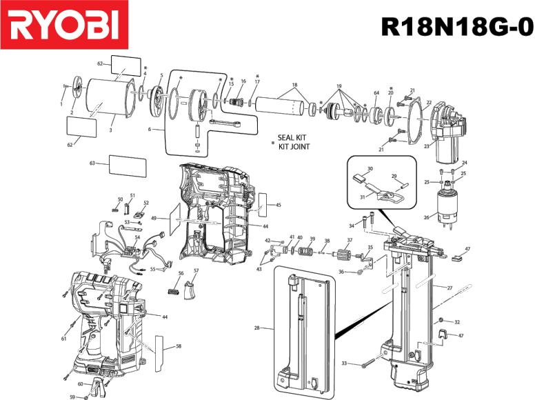 RYOBI ONE+ R18N18G-0 User Manual