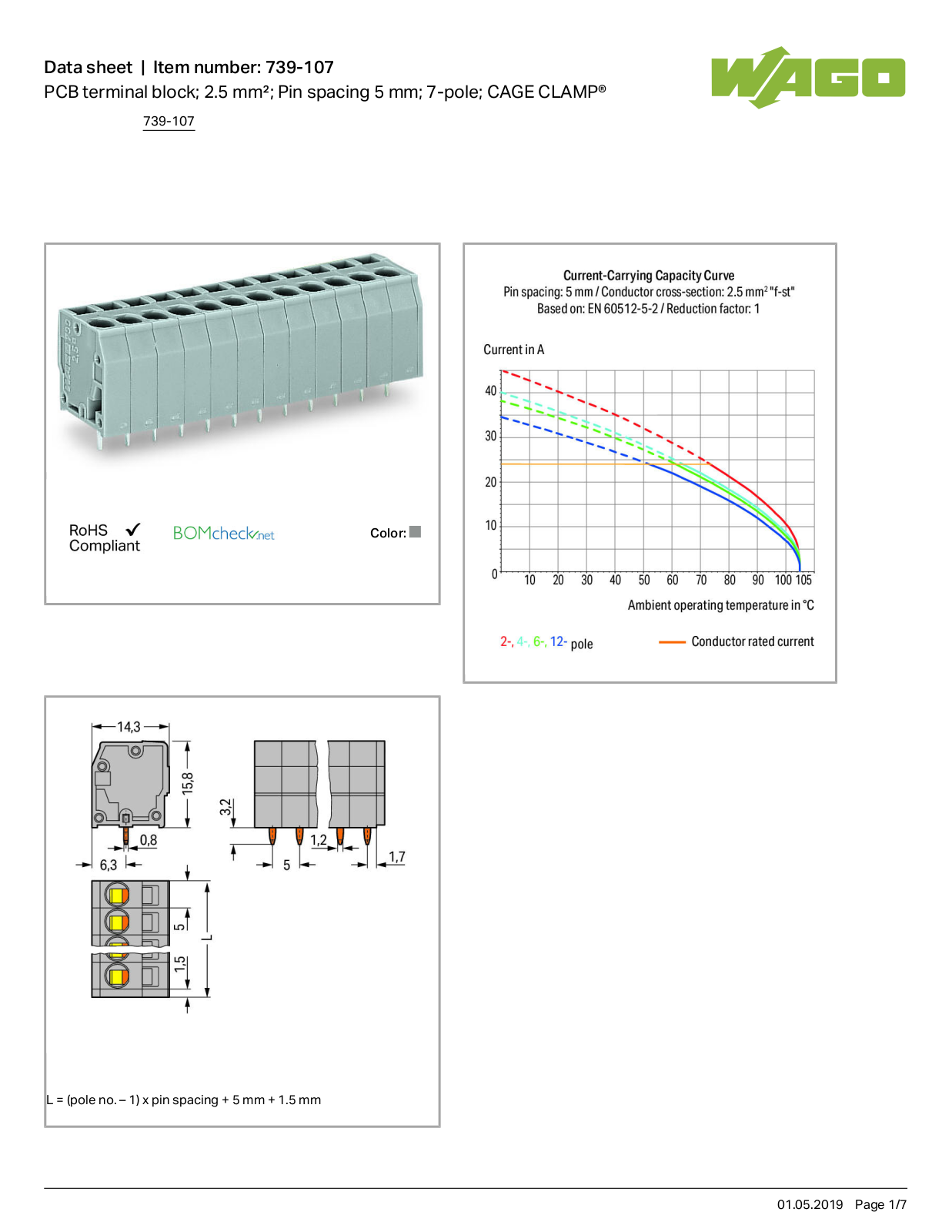 Wago 739-107 Data Sheet