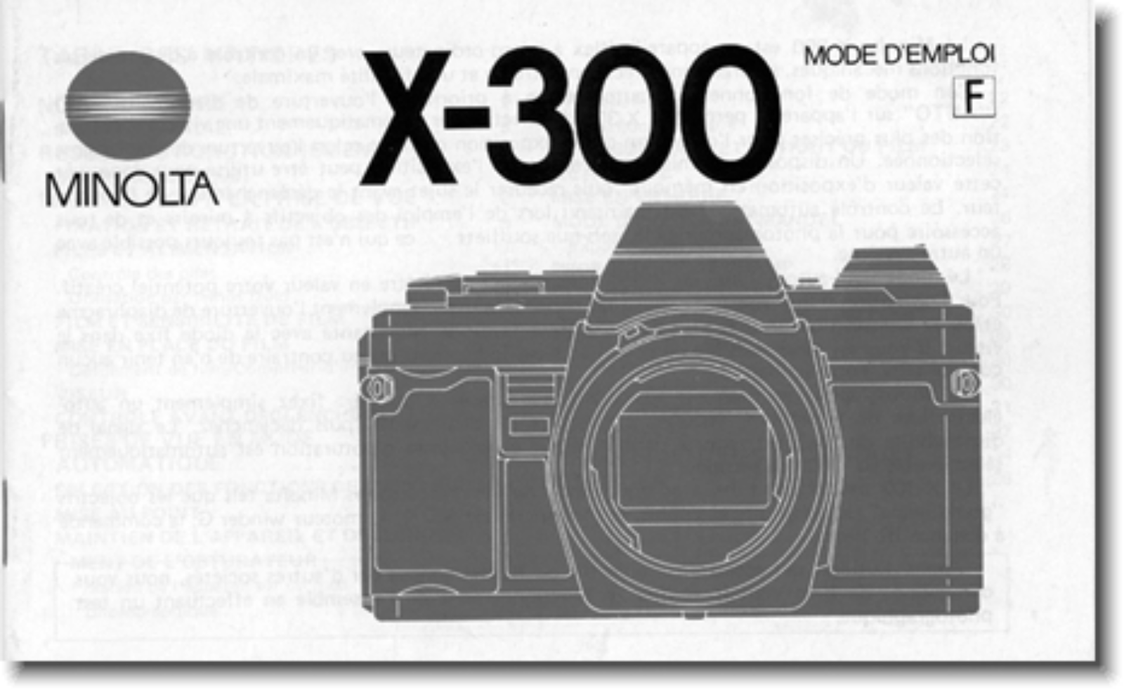 MINOLTA X-300 Guide d'utilisation