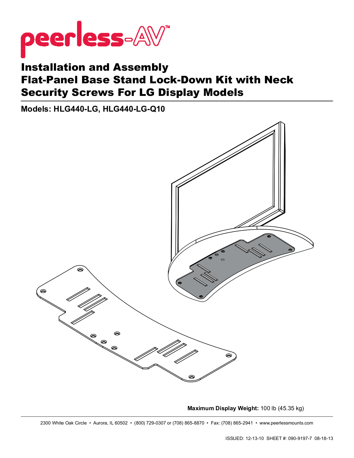 Peerless-AV HLG440-LG-Q10 Installation