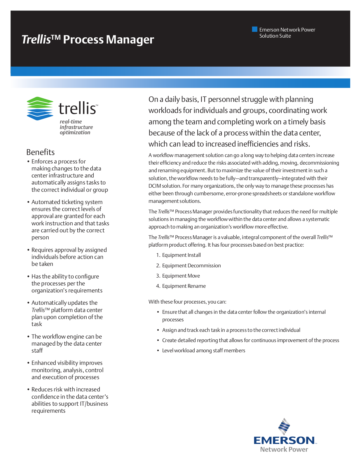 Emerson Trellis Process Manager Brochures and Data Sheets