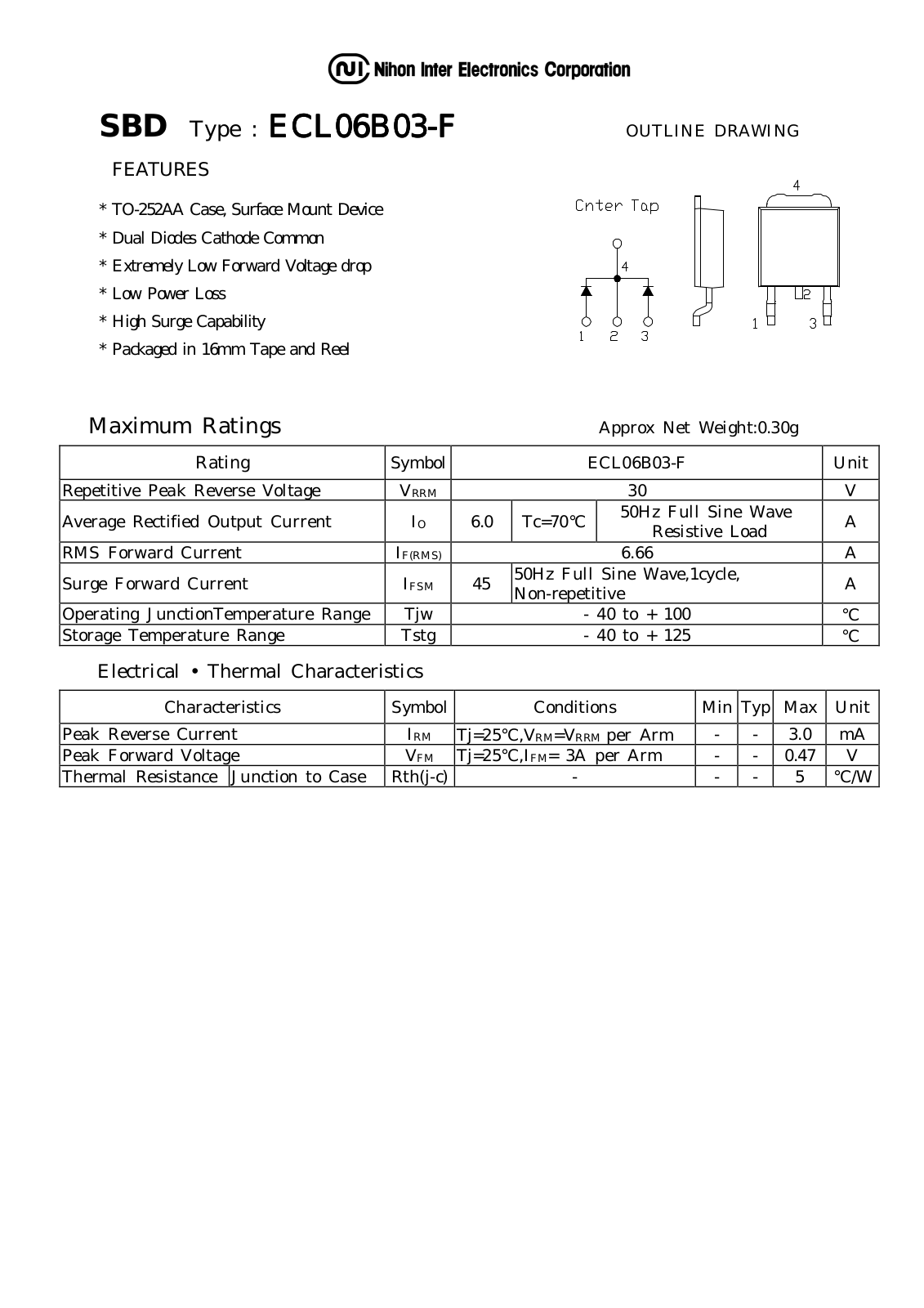 Datasheet ECL06B03-F Datasheet (NIHON) - ManualMachine.com