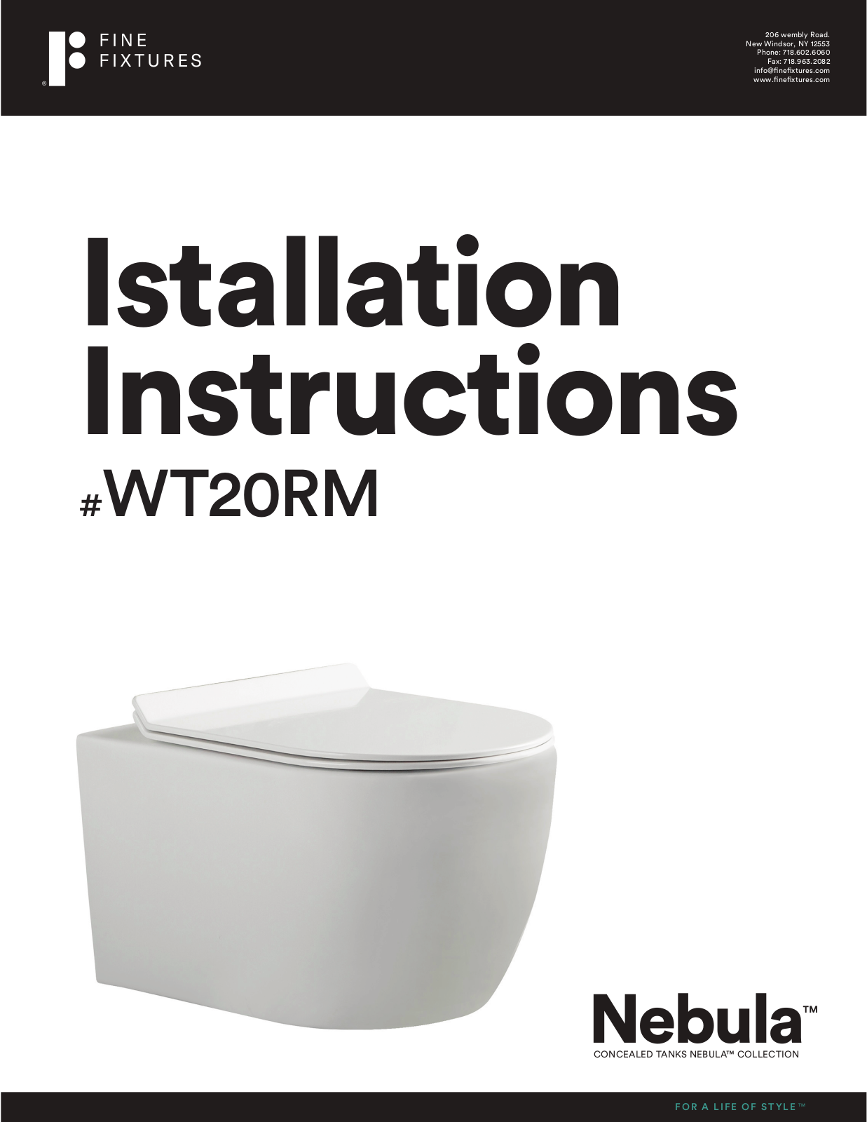 Fine Fixtures WT20RM Installation Manual