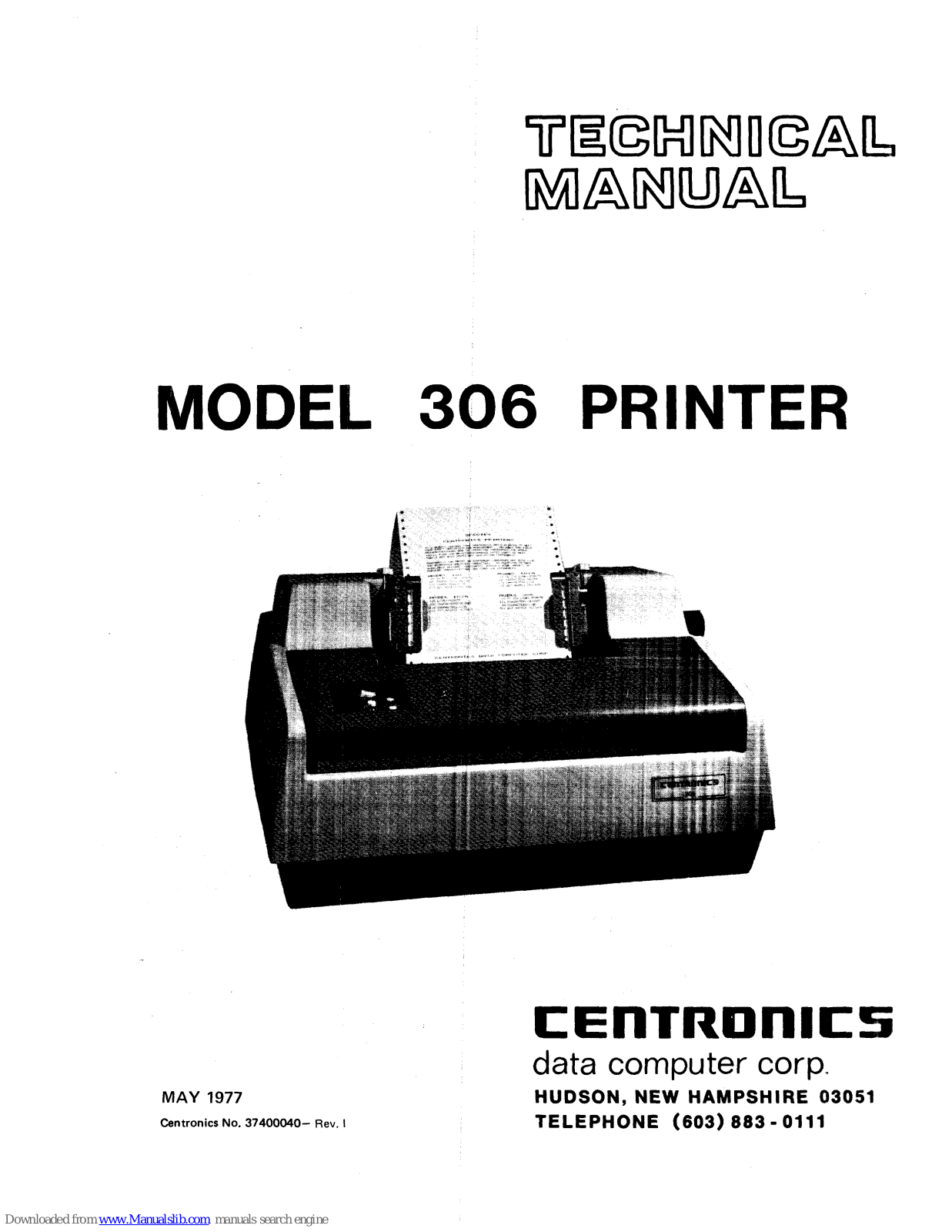 Centronics 306 Technical Manual - ManualMachine.com