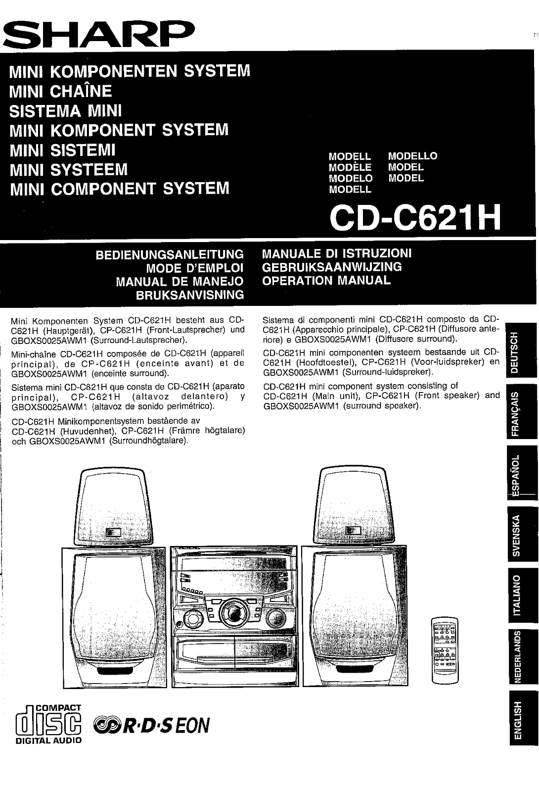 Sharp CD-C621H User Manual