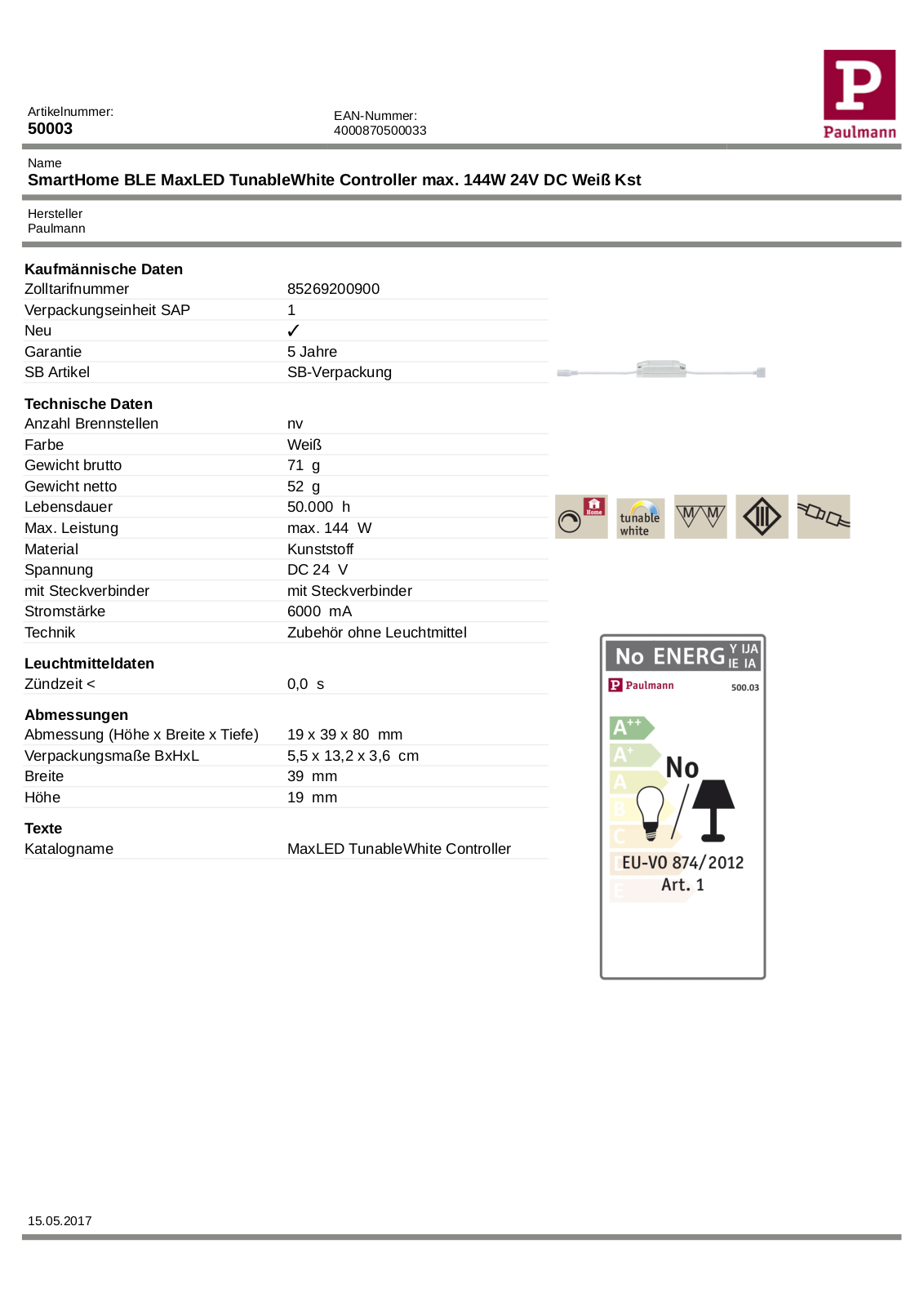 PAULMANN PLM 50003 Datasheet - ManualMachine.com