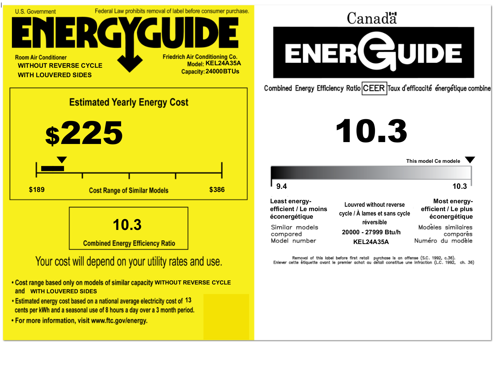 Friedrich KEL24A35A Energy manual