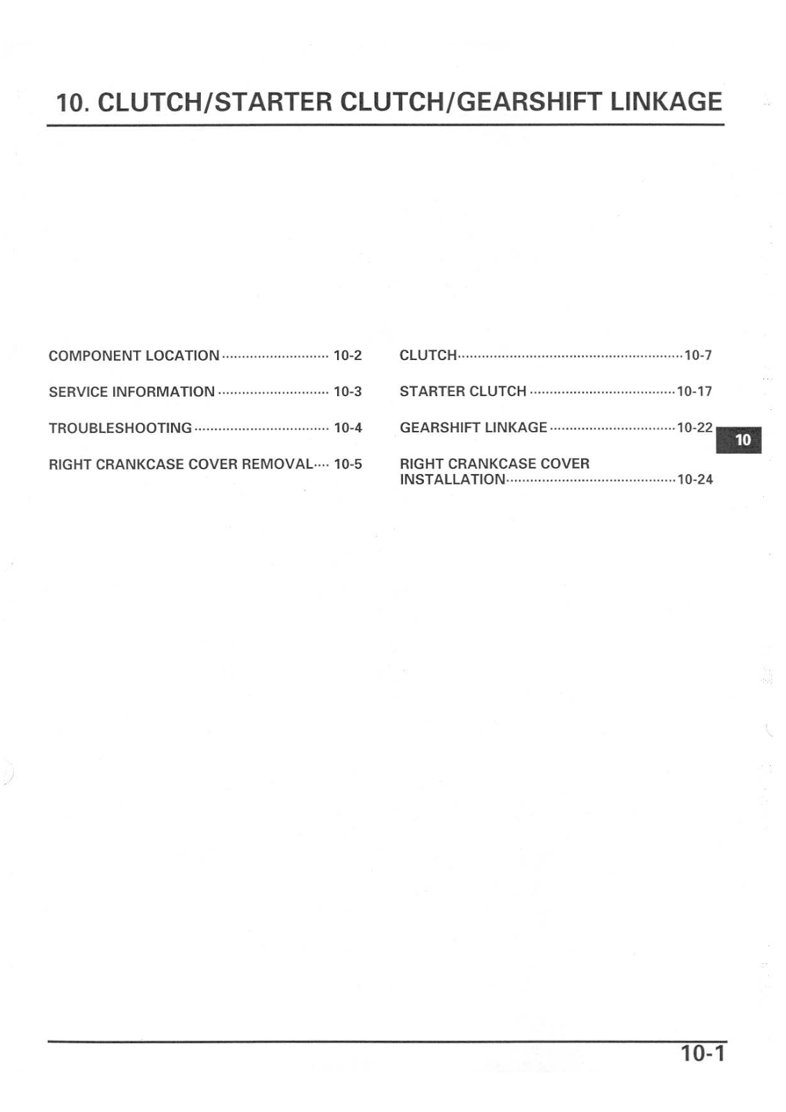 Honda CBR600RR '03 Service Manual Chapter 10 - Clutch, Gearshift And Link