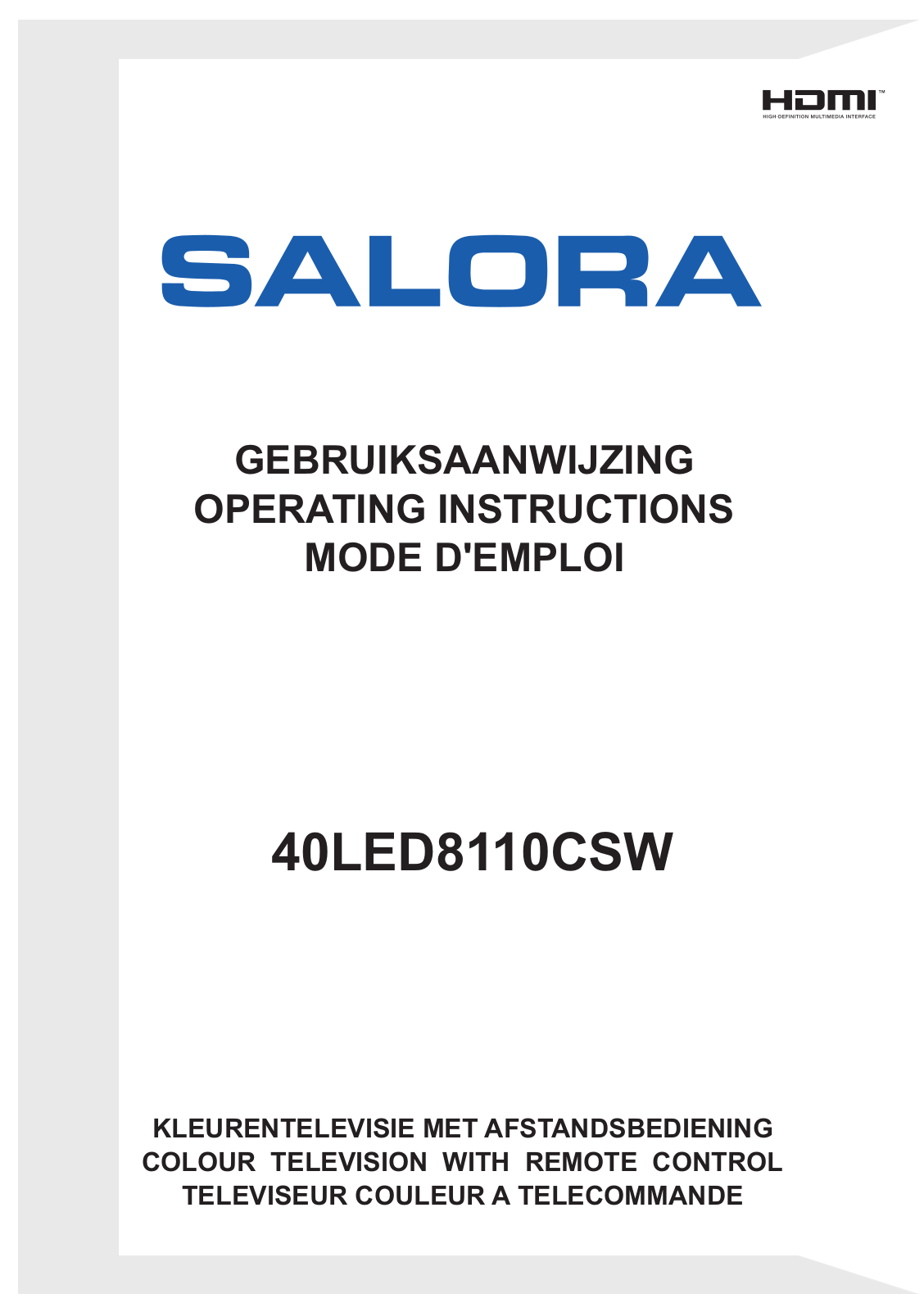 Salora 40LED8110CSW Instruction Manual