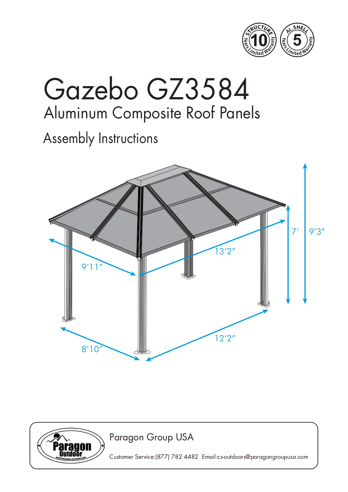 Paragon Outdoor GZ3584K User Manual