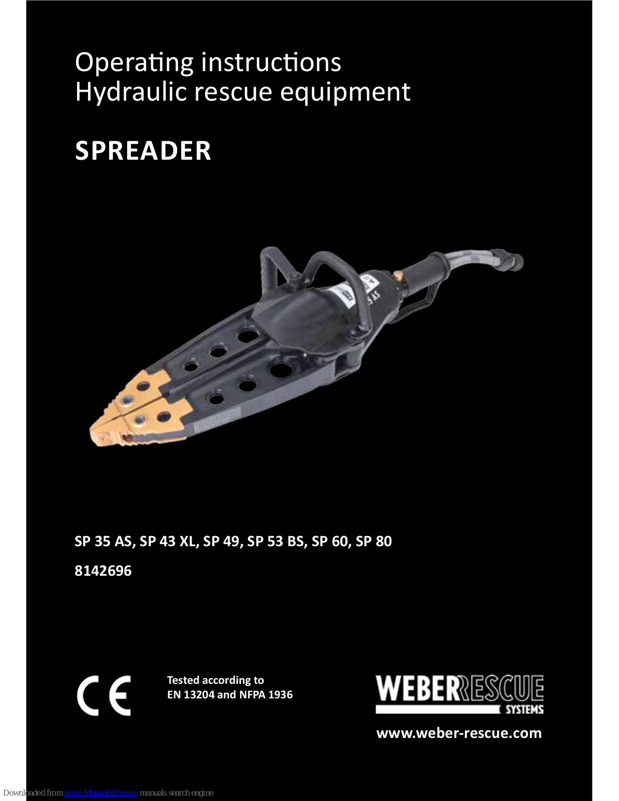 Weber Rescue Systems SP 35 AS, SP 43 XL, SP 49, SP 60, SP 80 Operating Instructions - ManualMachine.com