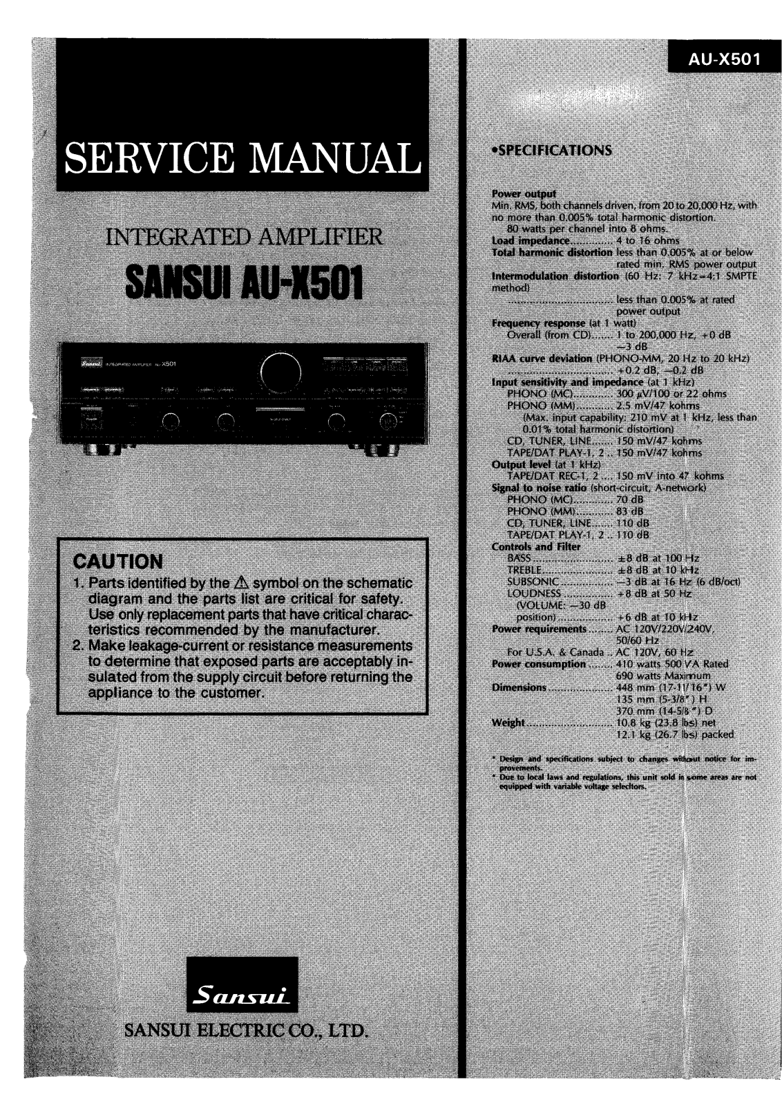 Sansui AUX-501 Service manual