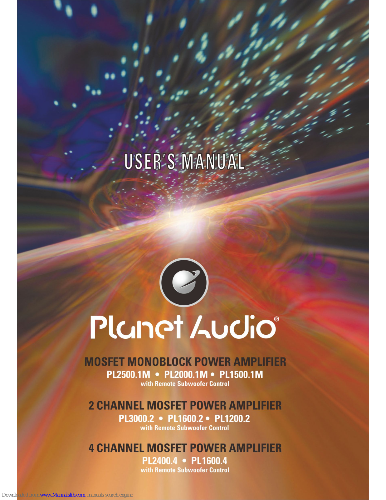 Planet Audio PL1200.2, PL1600.2, PL3000.2, PL1600.4, PL1500.1M User Manual