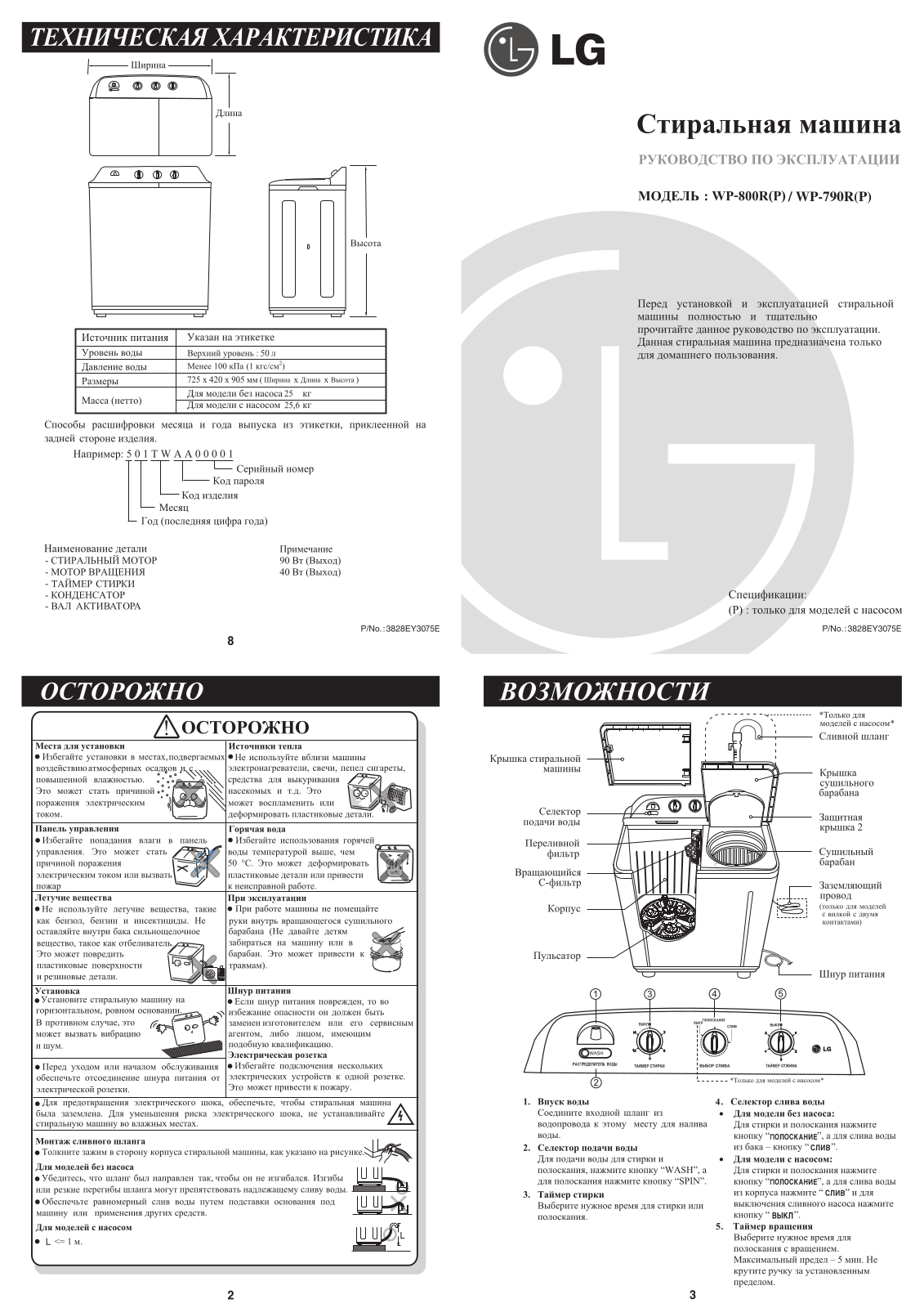 LG WP-800RP User Manual