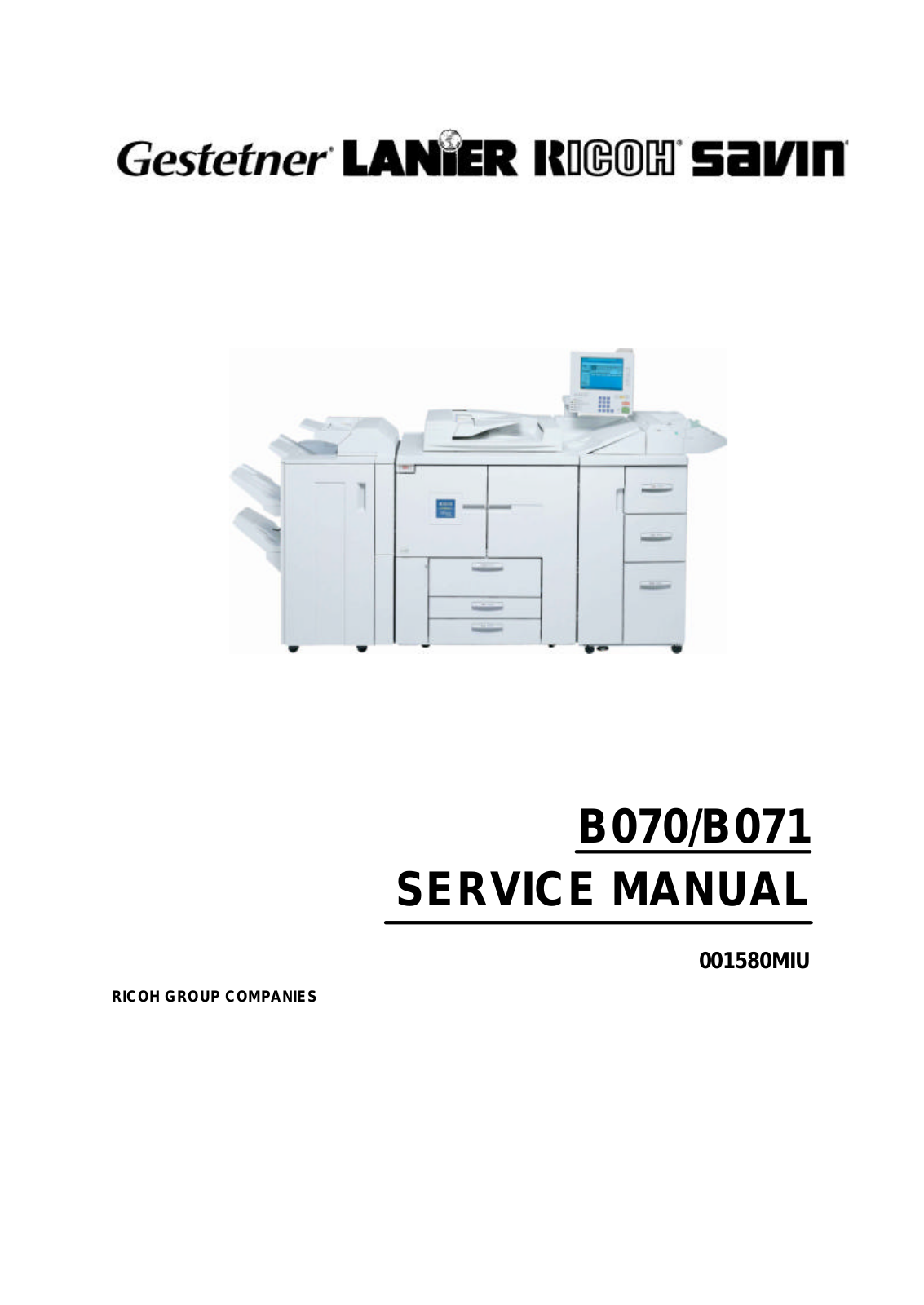 Ricoh A 2105, A 2090 Service Manual