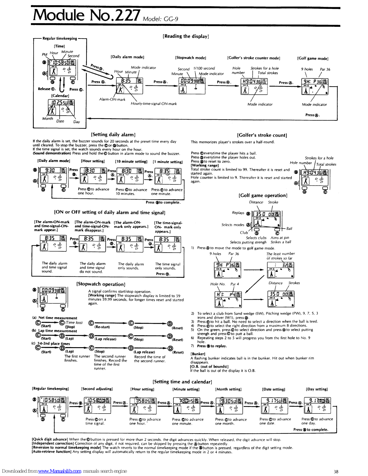 Casio 227, GG-9 User Manual