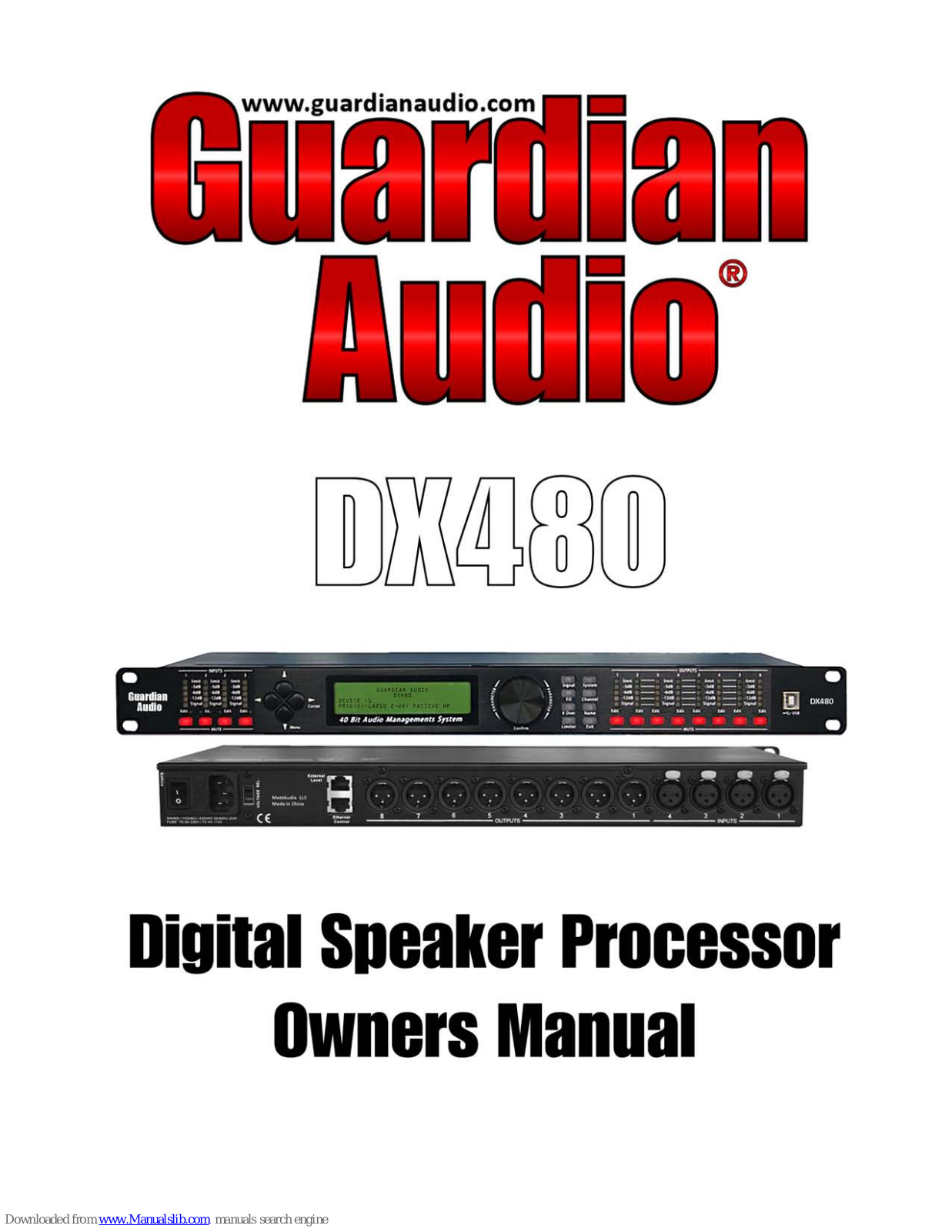 Guardian Audio DX480 Owner's Manual