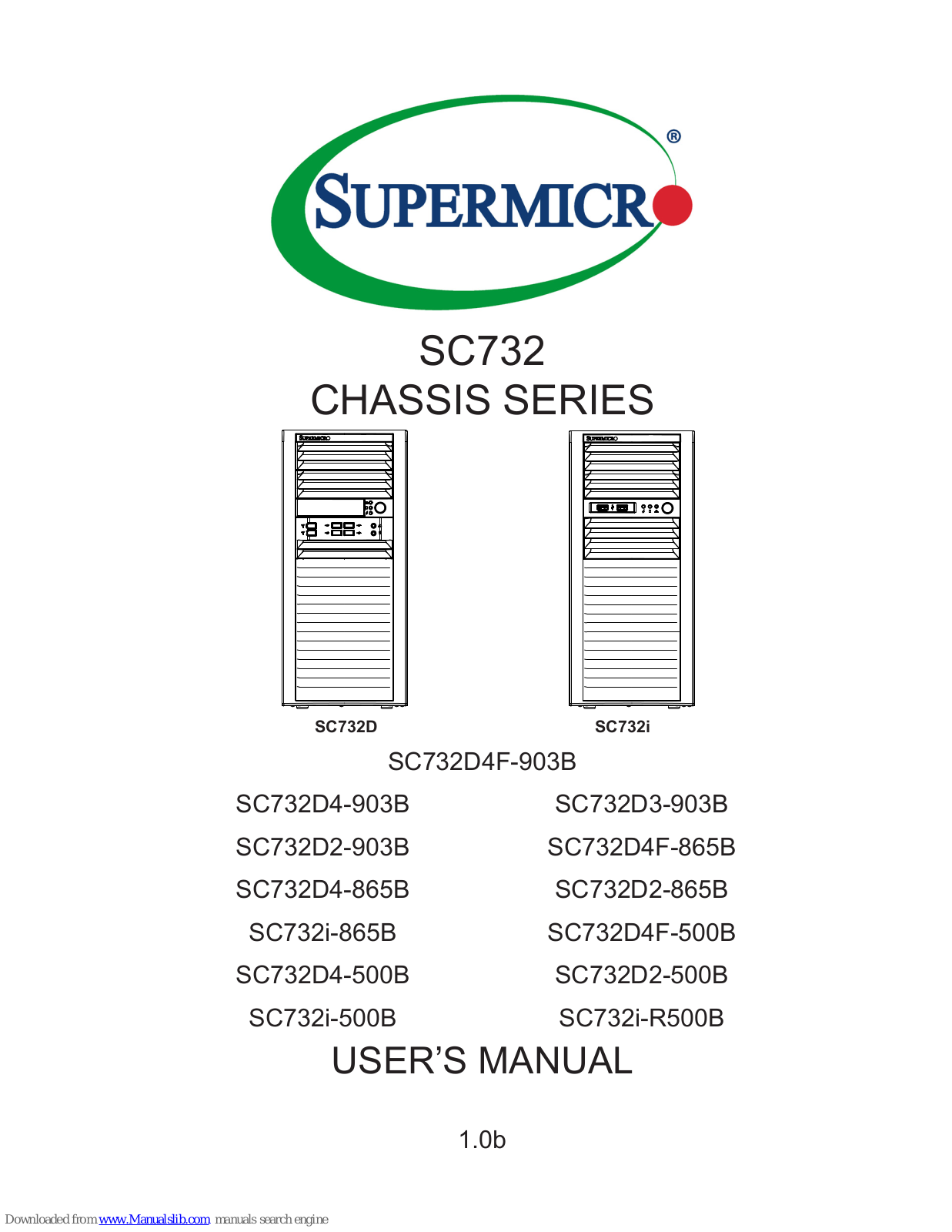 Supermicro SC732D4-903B, SC732D4-865B, SC732D4F-865B, SC732D2-865B, SC732i-865B User Manual