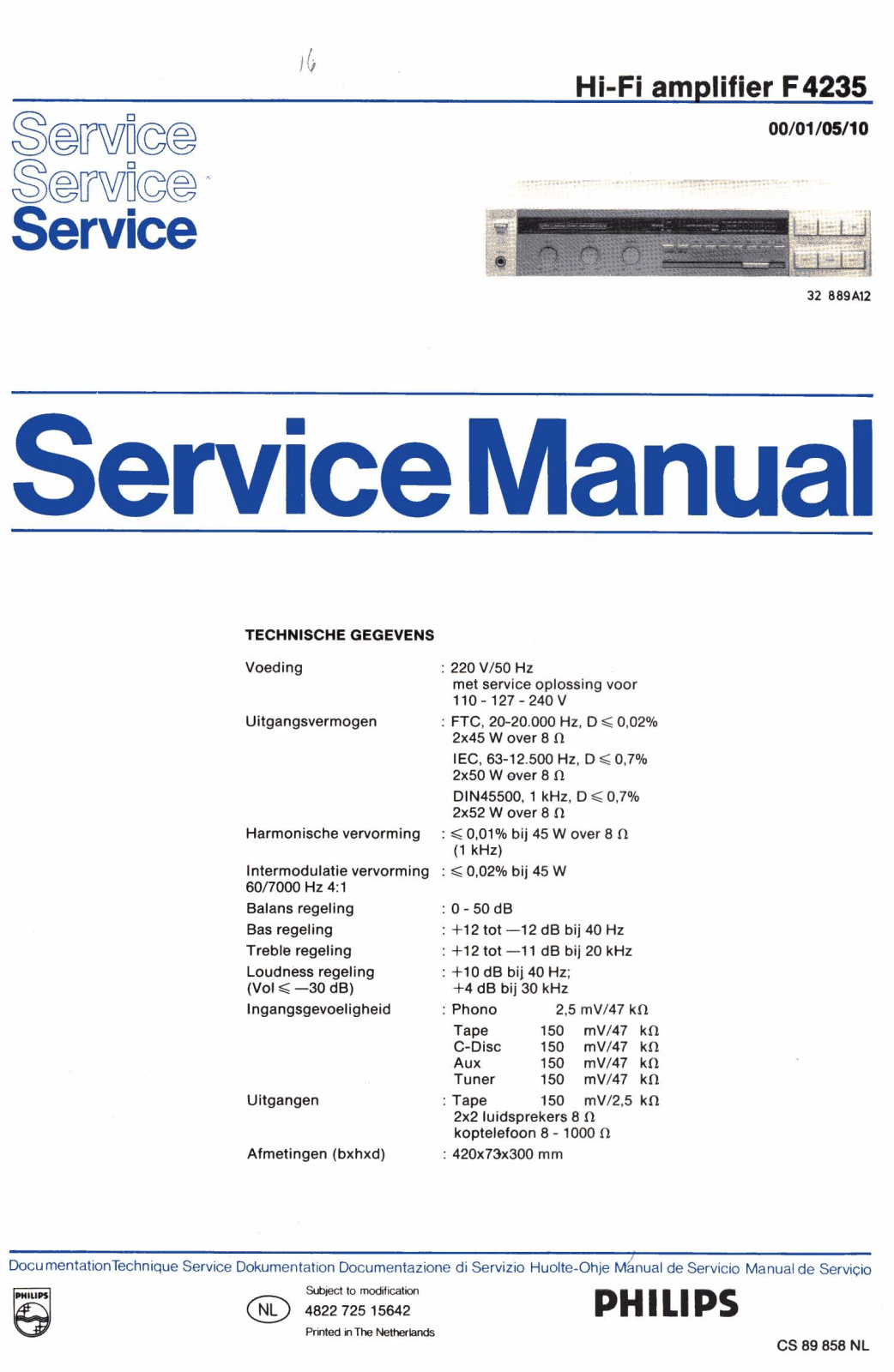 Philips F-4235 Service manual