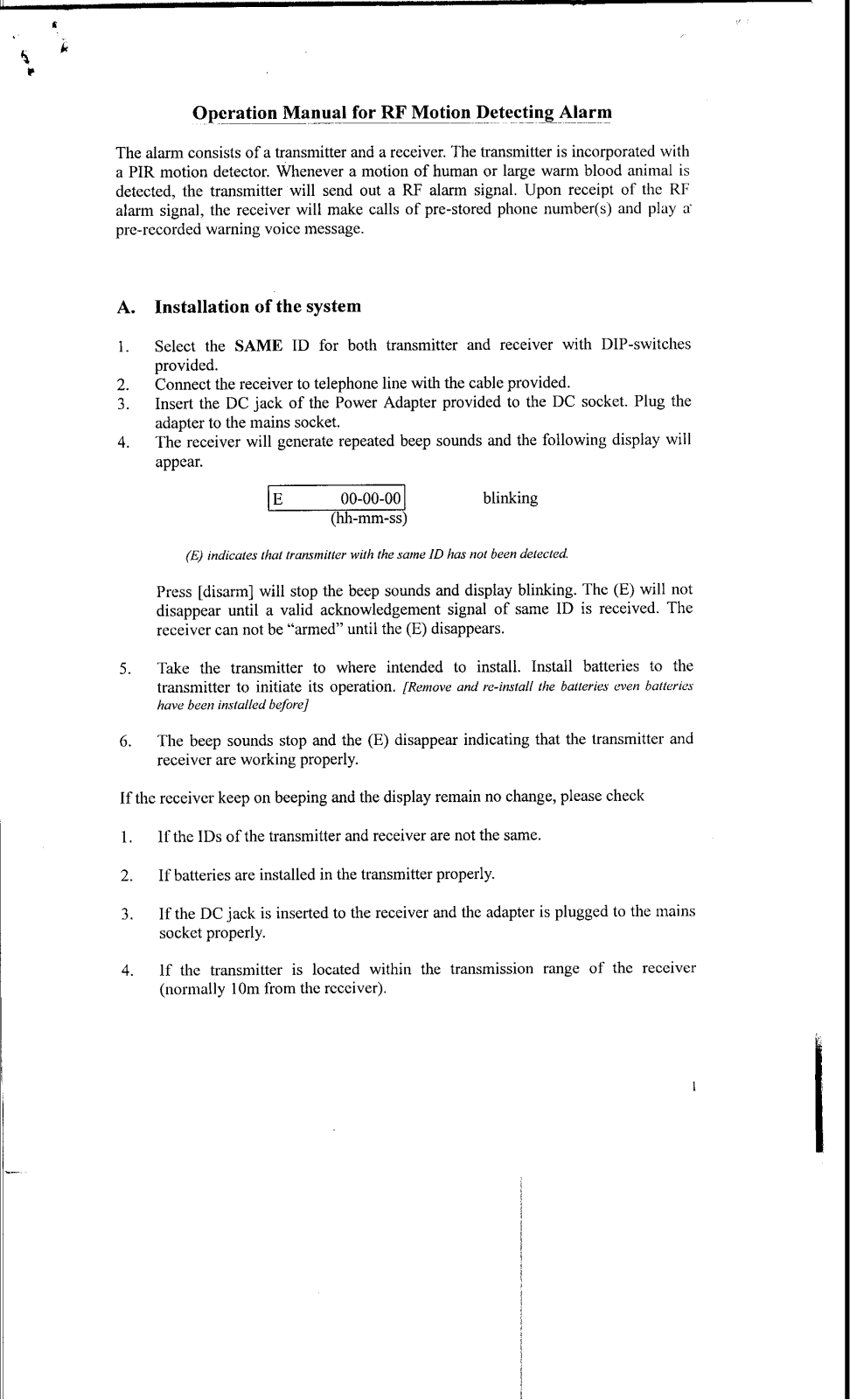 Stronger Electronic 50101TX Users Manual