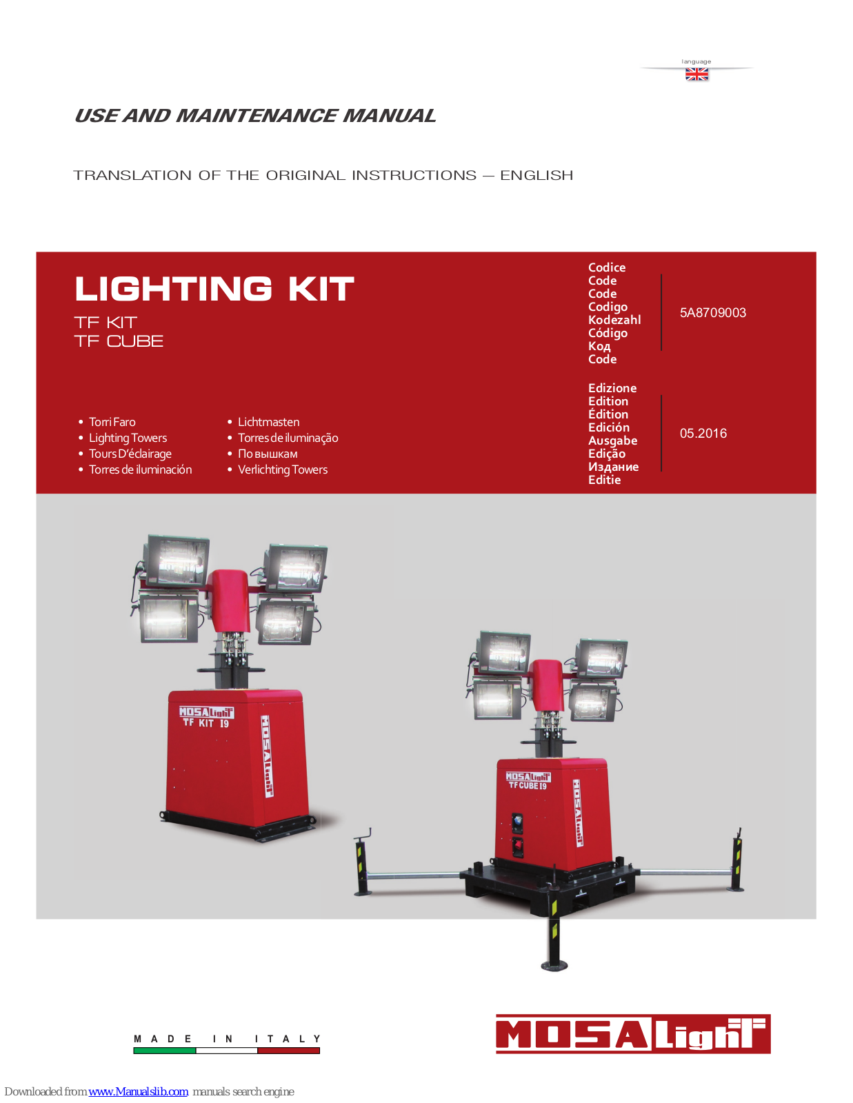 Mosa TF KIT I9, TF CUBE I9 Maintance Manual