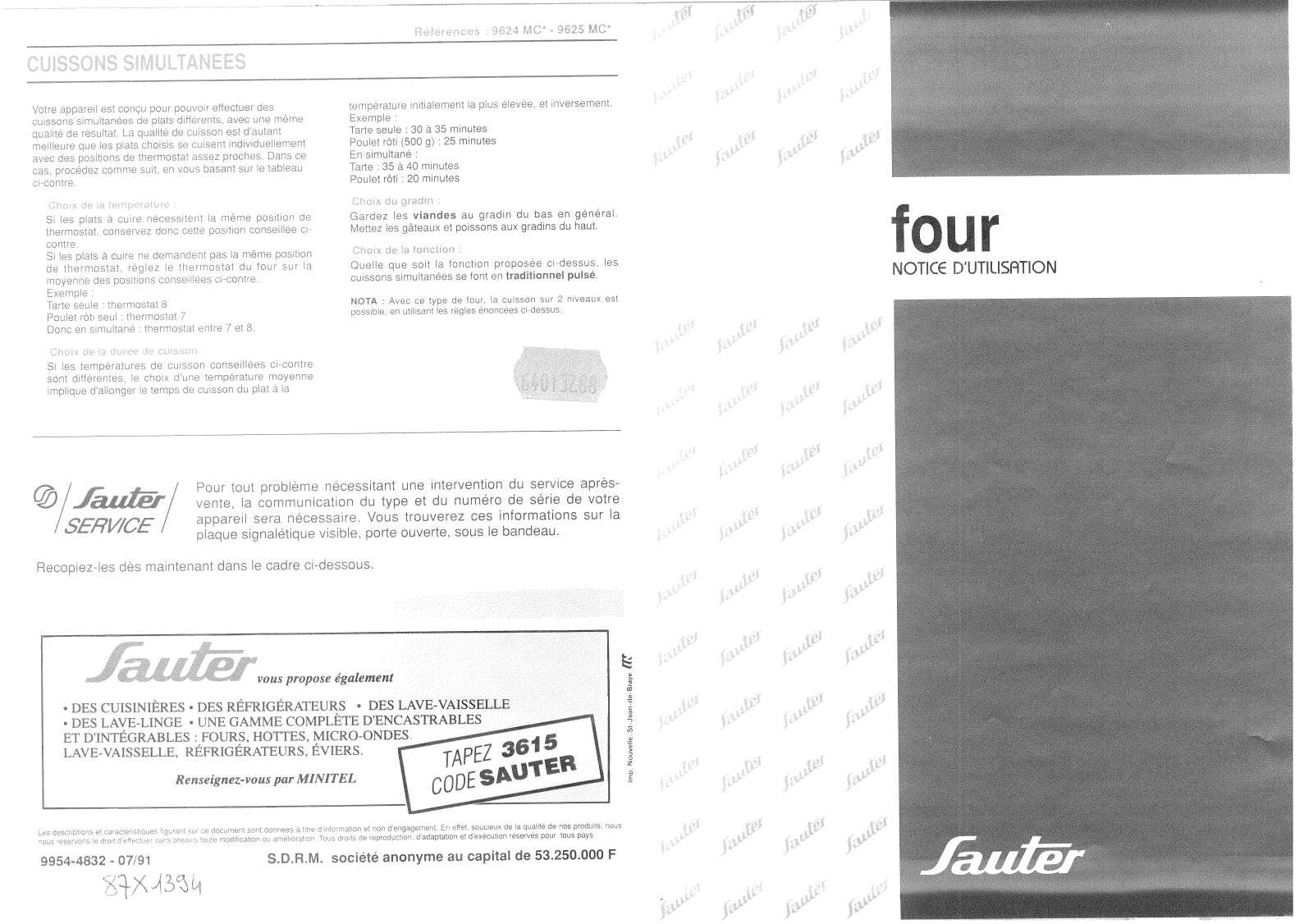 SAUTER 9625MC User Manual