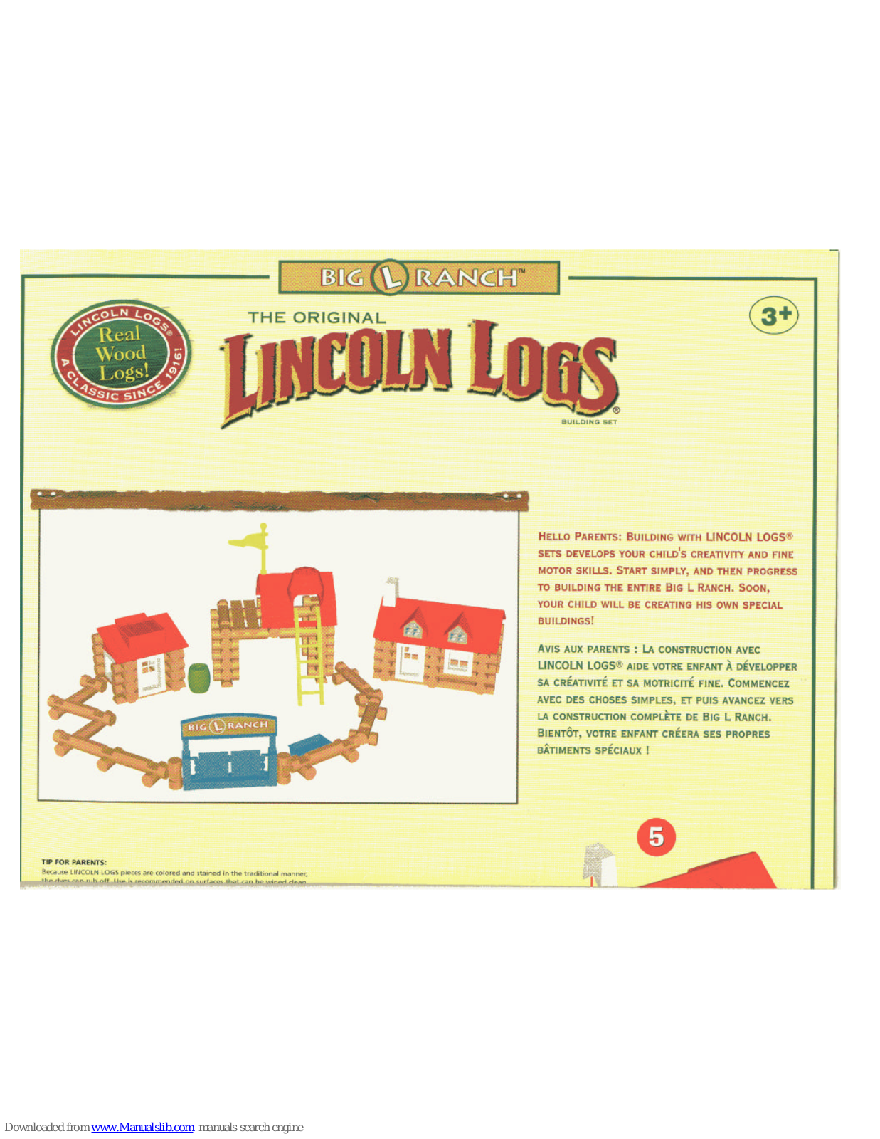 K'Nex Lincoln Logs Big L Ranch Instruction Book