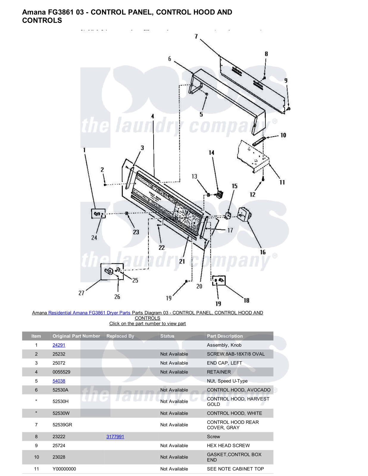 Amana FG3861 Parts Diagram