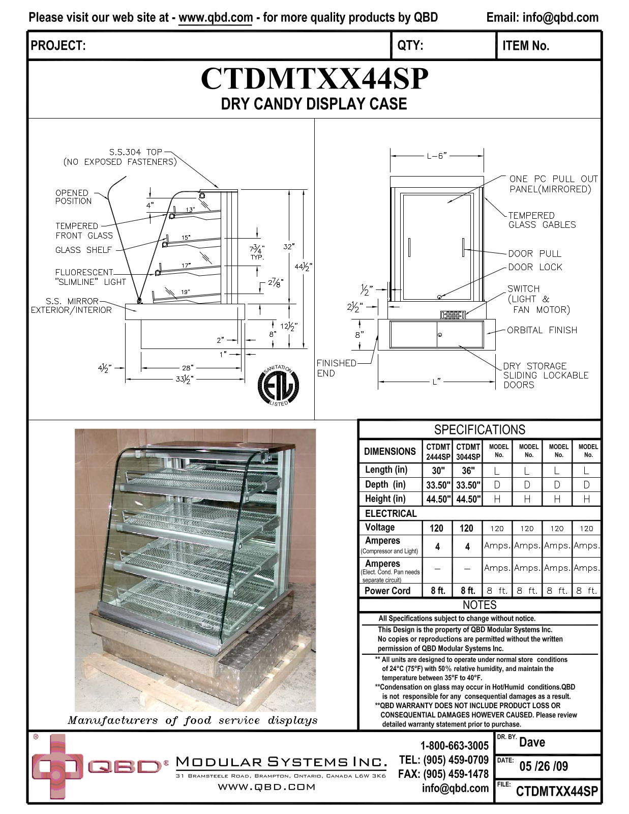 QBD CTDMTXX44SP User Manual