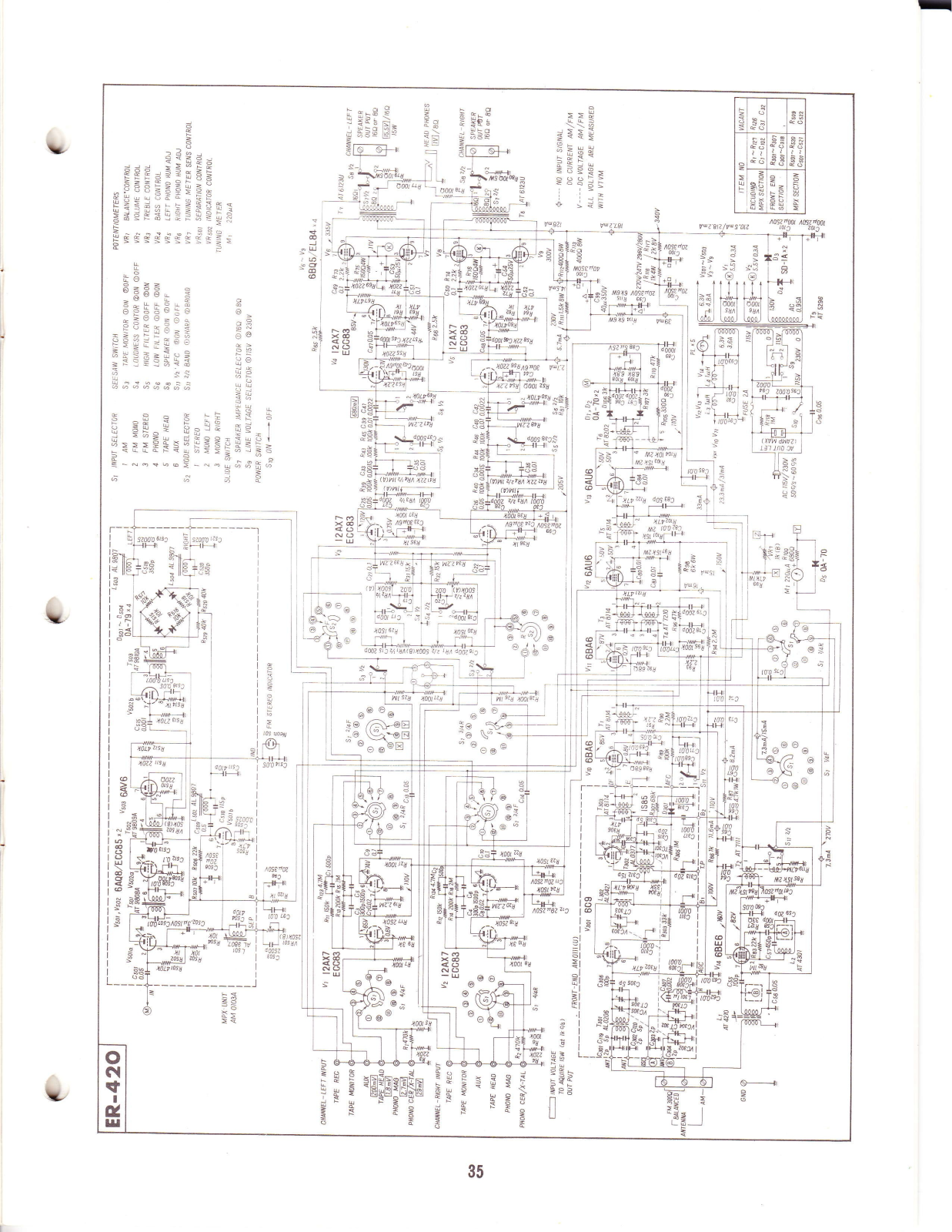 Pioneer ER-420 Schematic