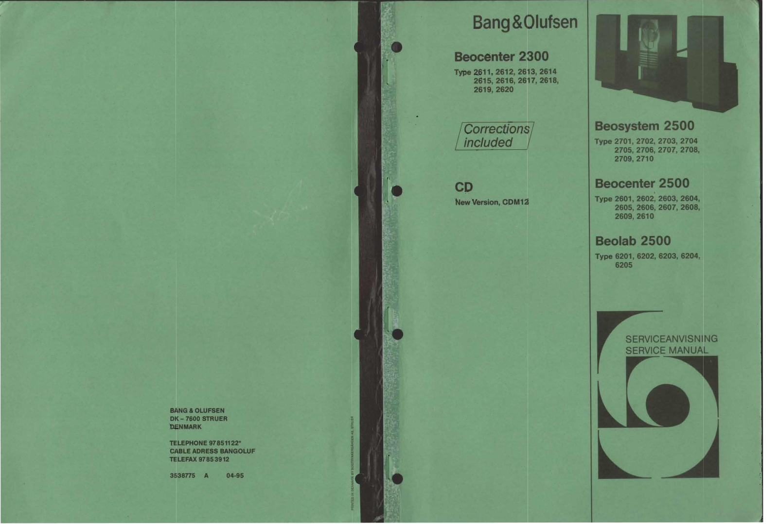 Bang Olufsen Beocenter 2300 Service Manual