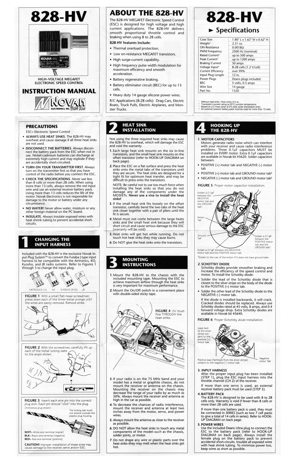 Novak 828-HV Owners Manual