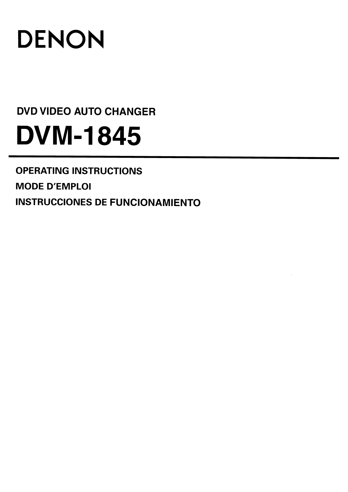 Denon DVM-1845 Owners Manual