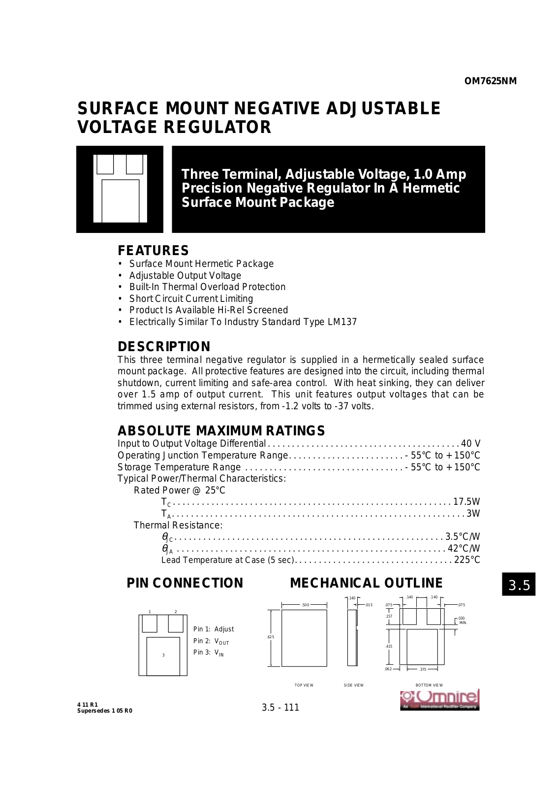 OMNIREL OM7625NM Datasheet