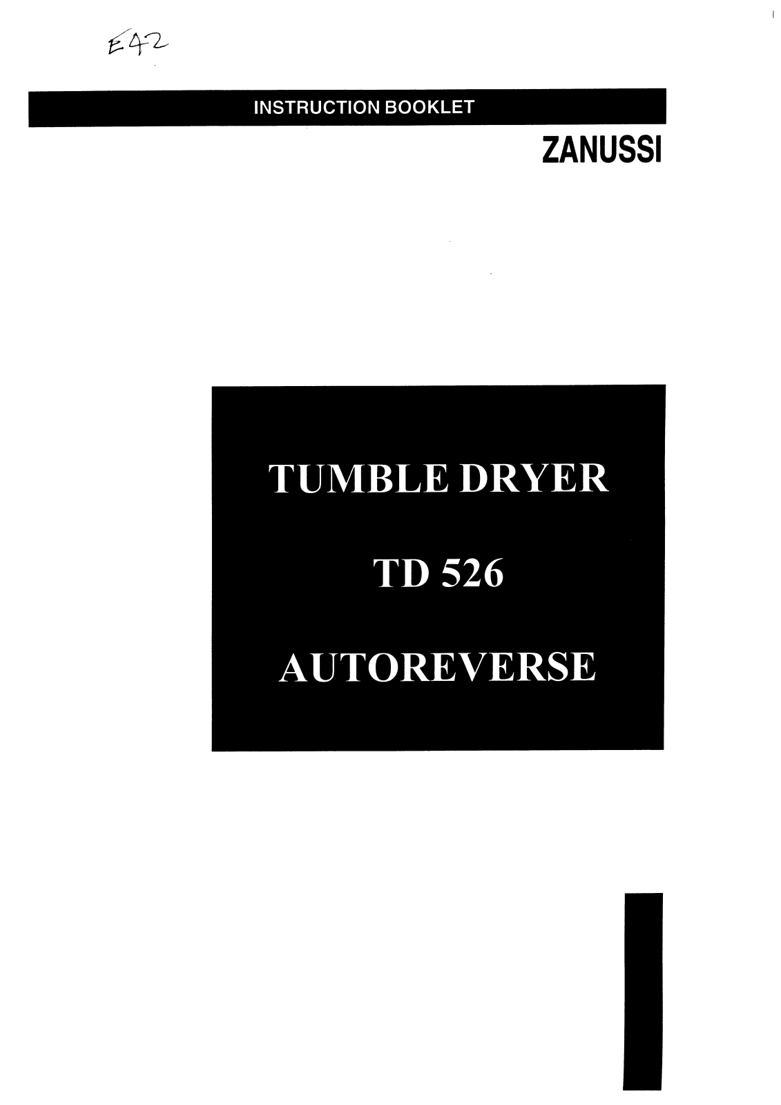 Zanussi TD526 User Manual