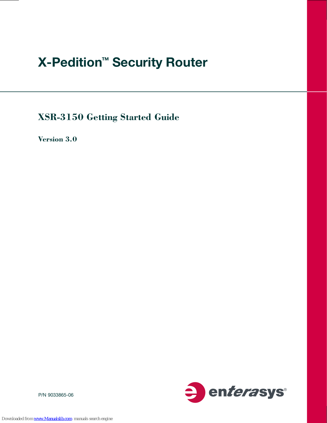 Enterasys X-Pedition XSR-3150 Getting Started Manual