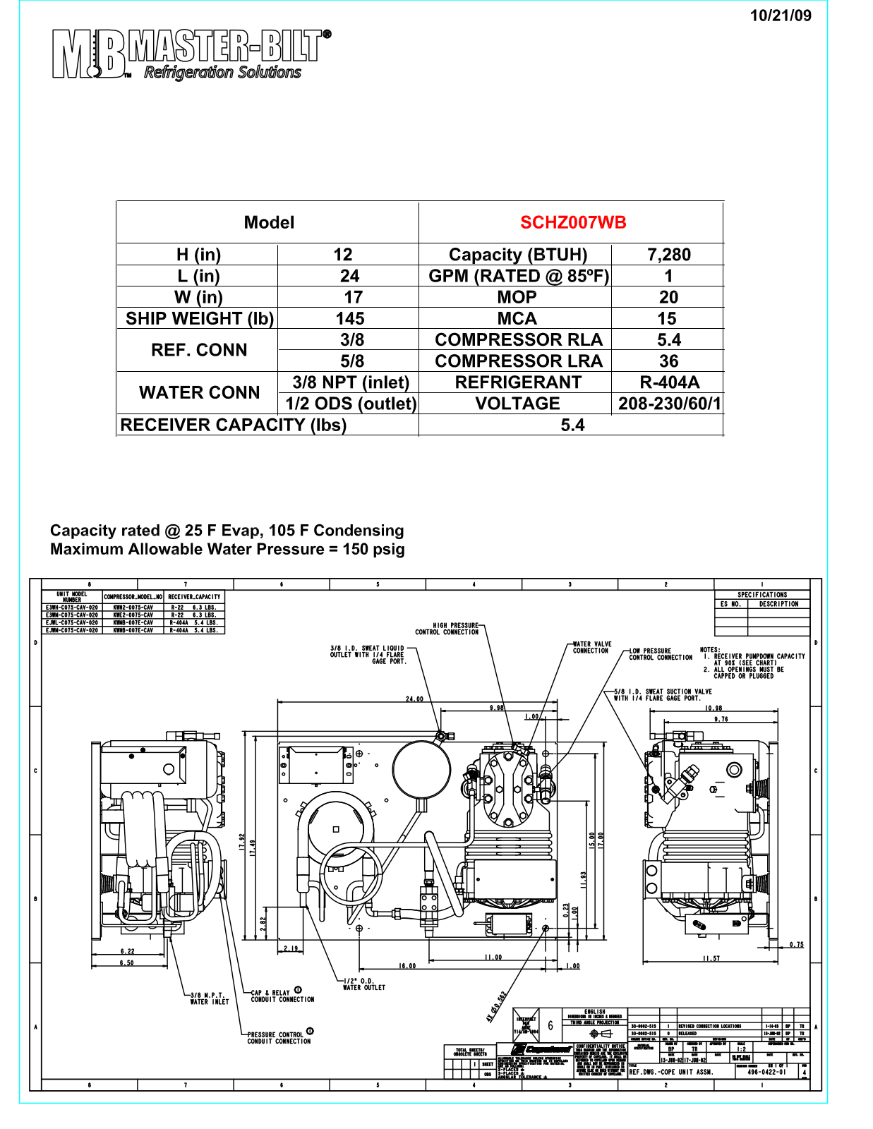 Master-Bilt SCHZ007WB User Manual