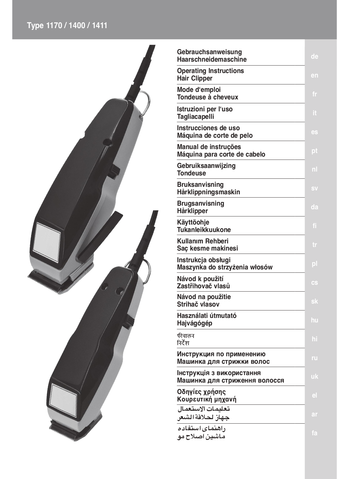 Moser 1170, 1400, 1411 User Manual