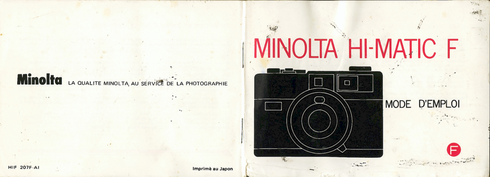 MINOLTA Hi-Matic F Manuel de l’utilisateur