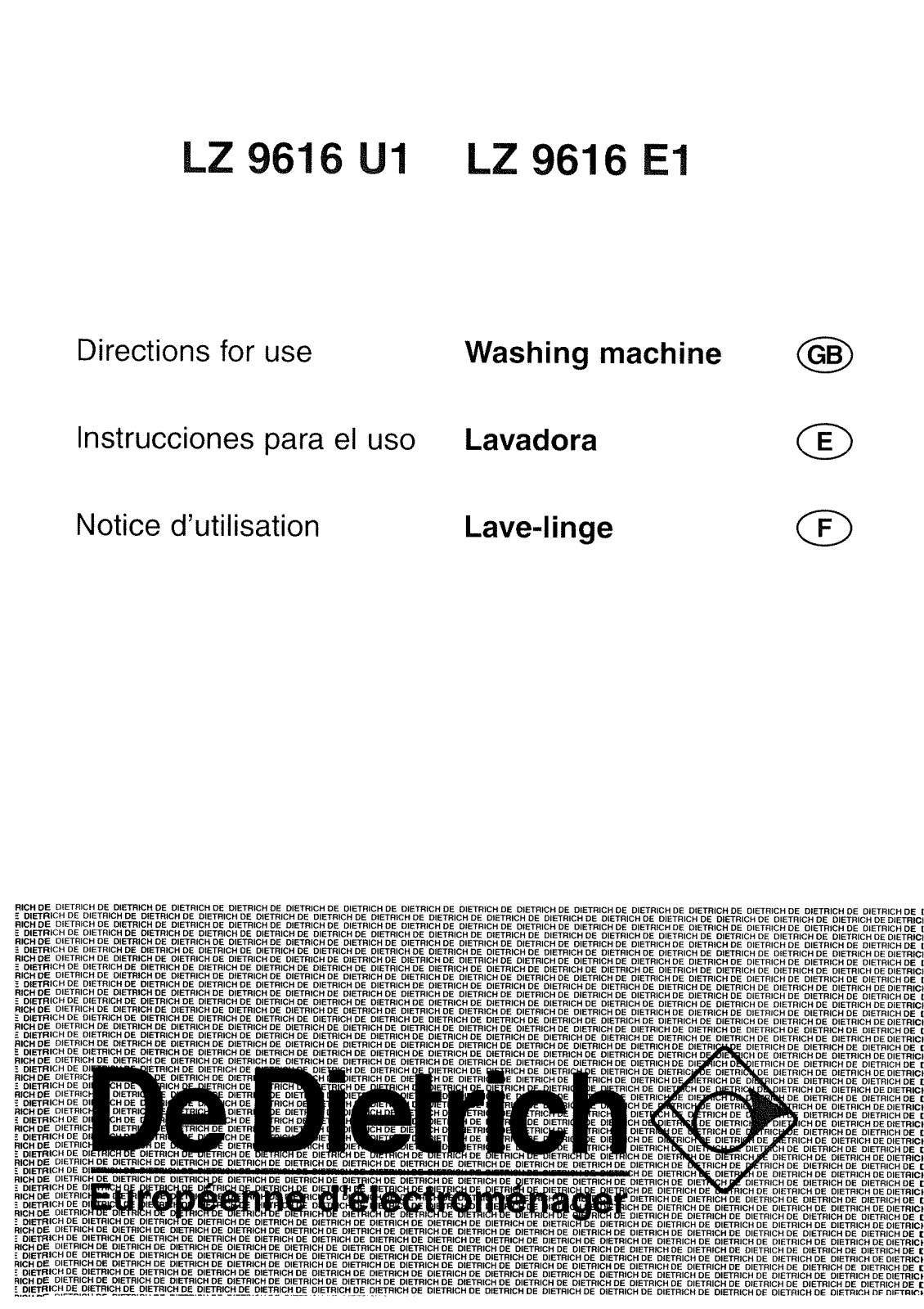 De dietrich LZ9616E1, LZ9616U1 User Manual