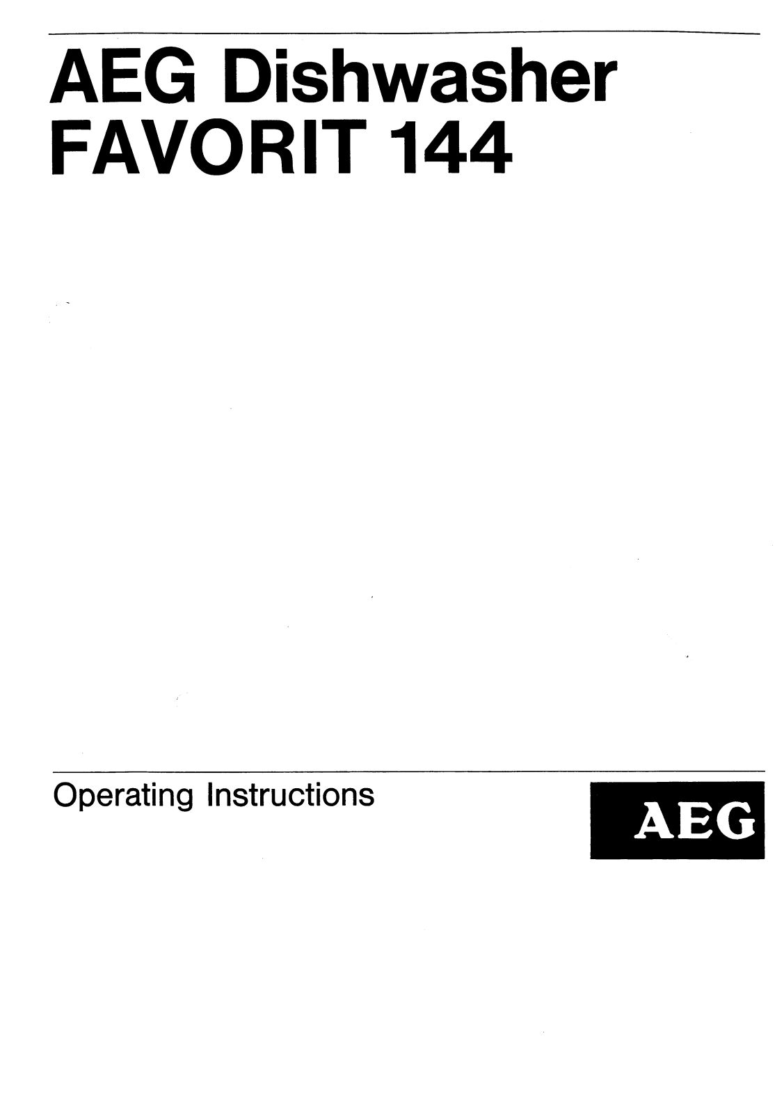 AEG Favorit 144 User Manual