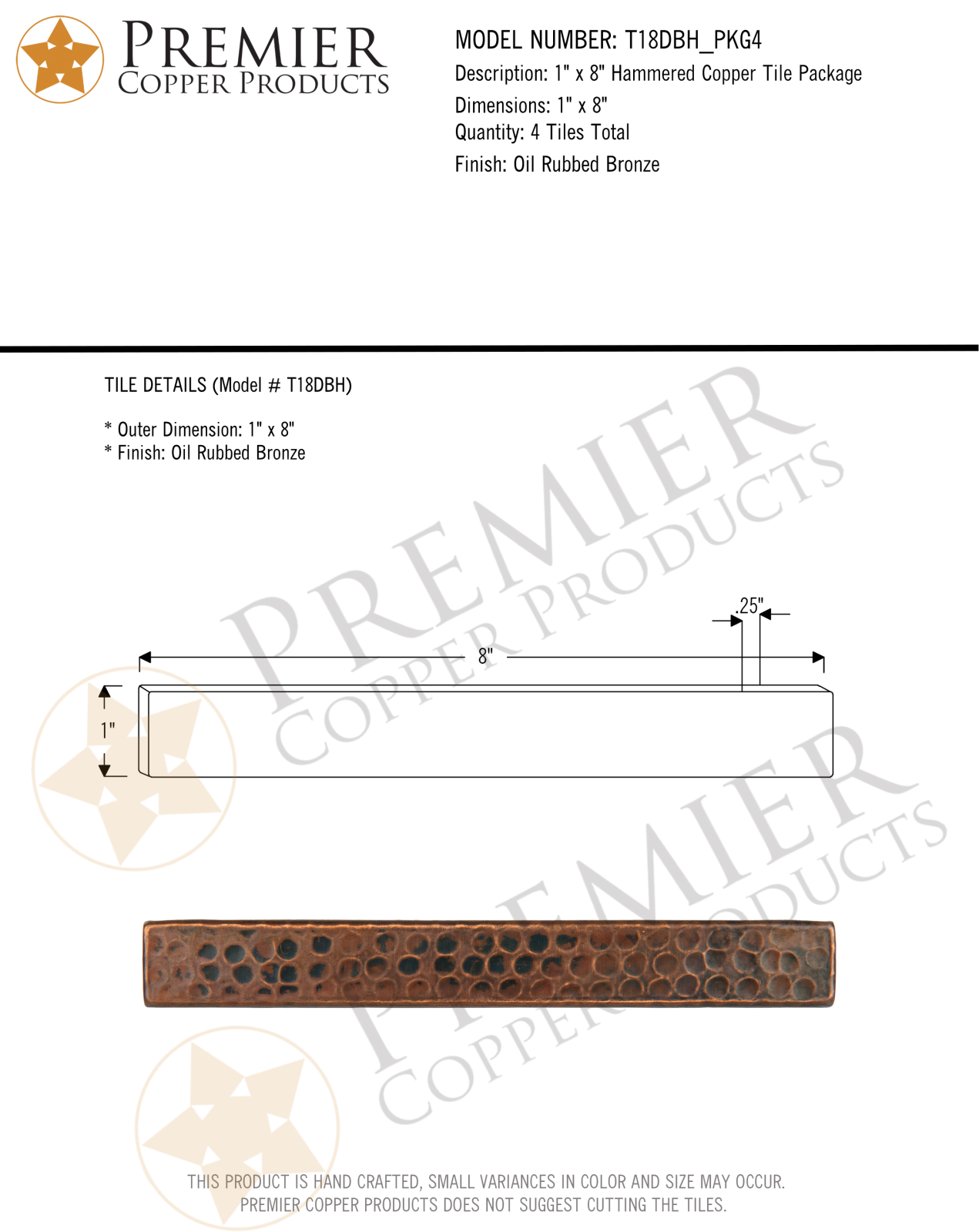 Premier Copper Products IER1719 Specifications - ManualMachine.com