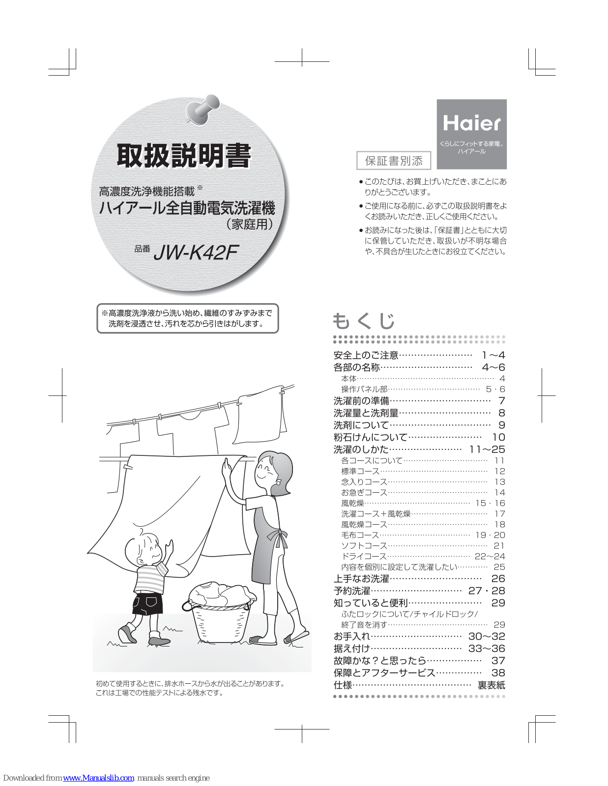 Haier JW-K42F User Manual