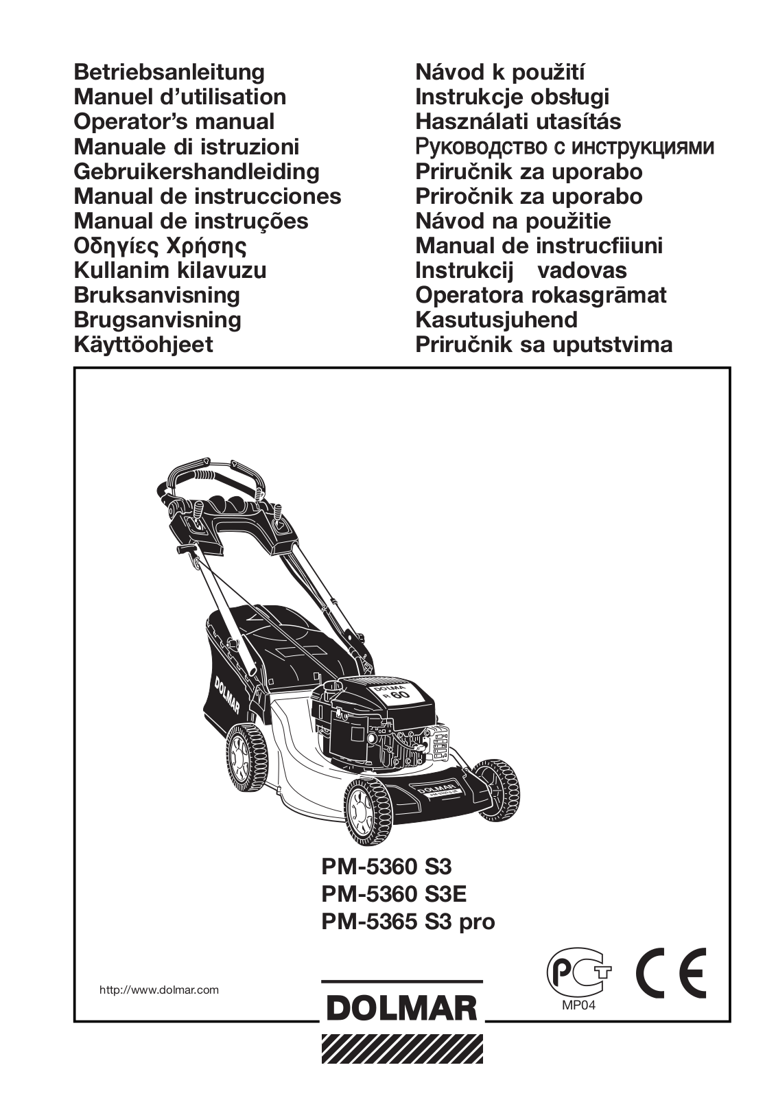 Dolmar PM-5365 S3 pro, PM-5360 S3, PM-5360 S3E User Manual