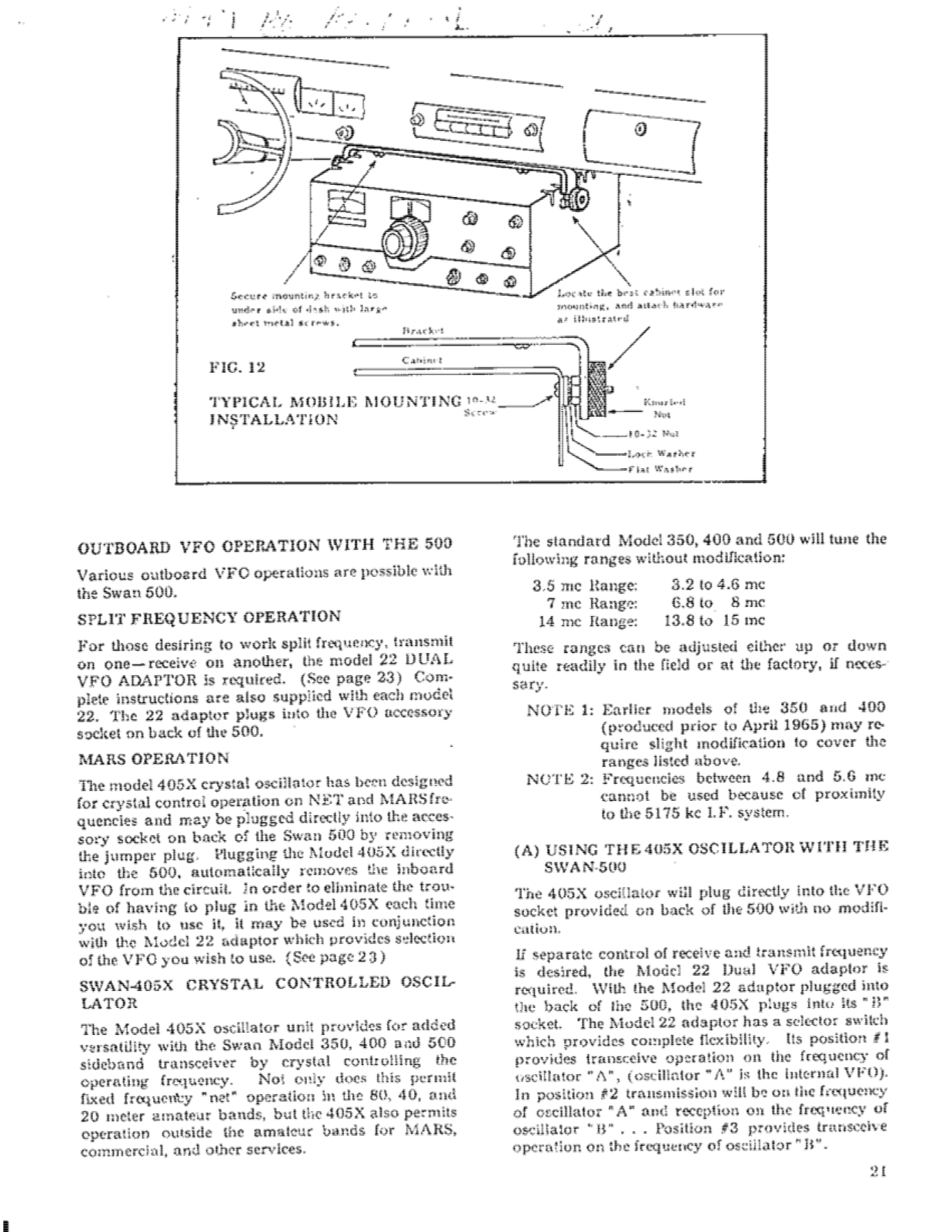 Swan 400 User Manual (PAGE 13)