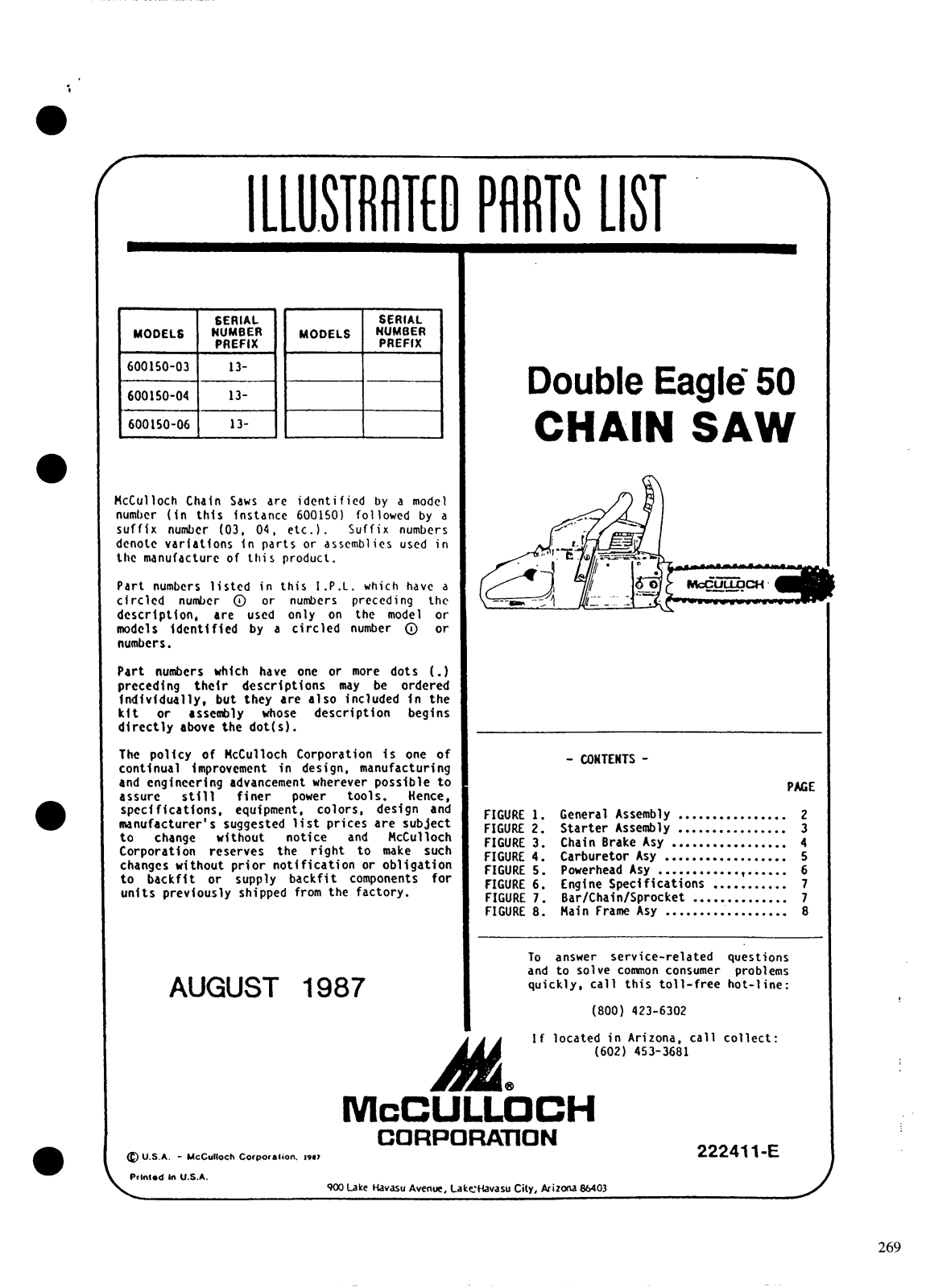 Mcculloch DOUBLE EAGLE 50 PARTS LIST - ManualMachine.com