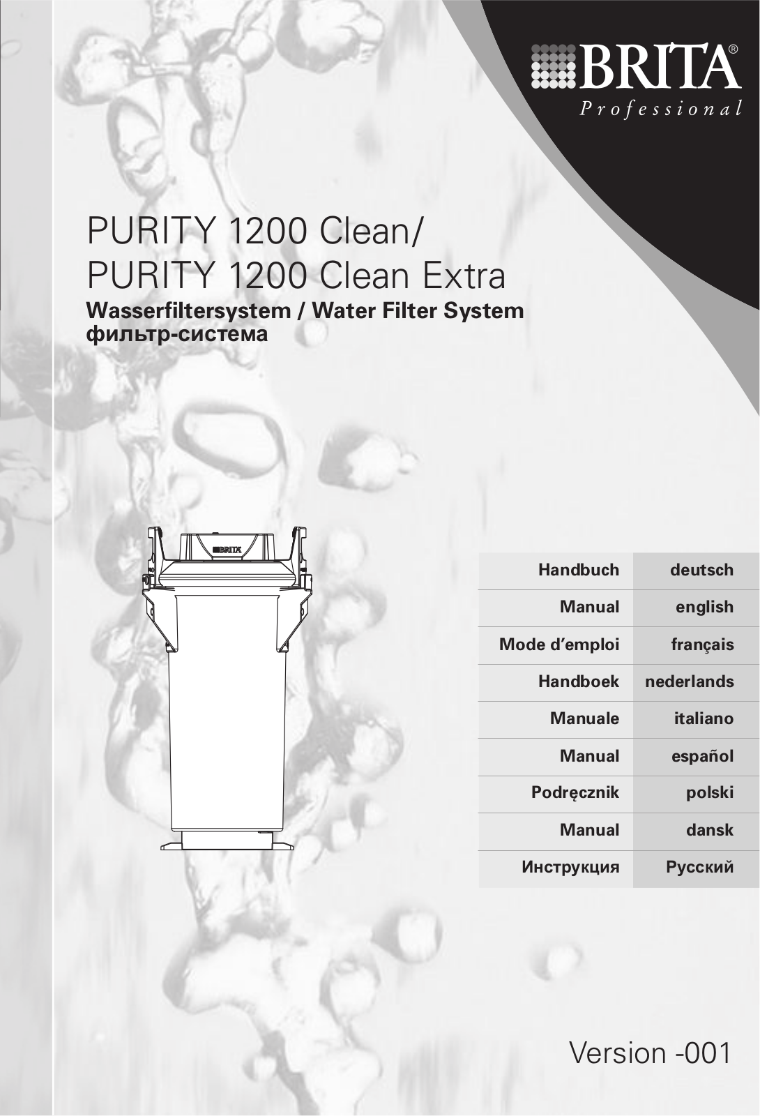 Brita PURITY 1200 Clean, PURITY 1200 Clean Extra User guide