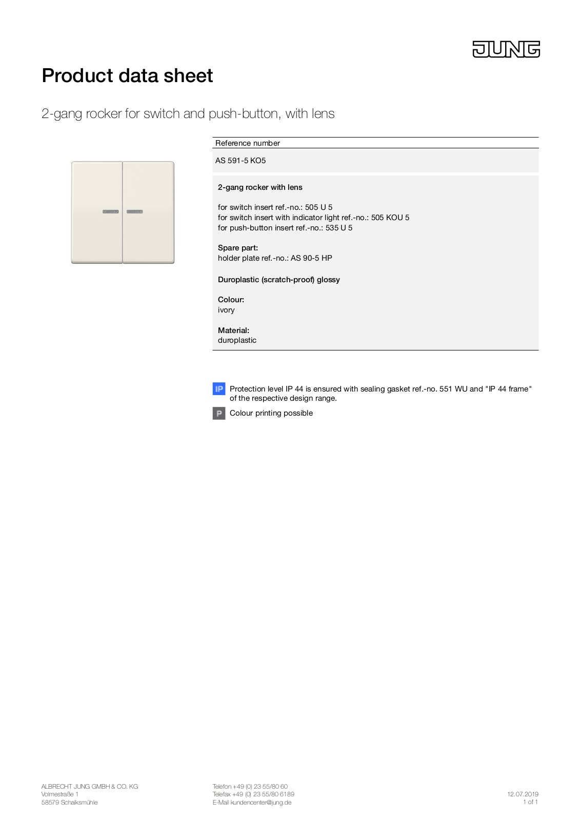 Jung AS 591-5 KO5 User Manual